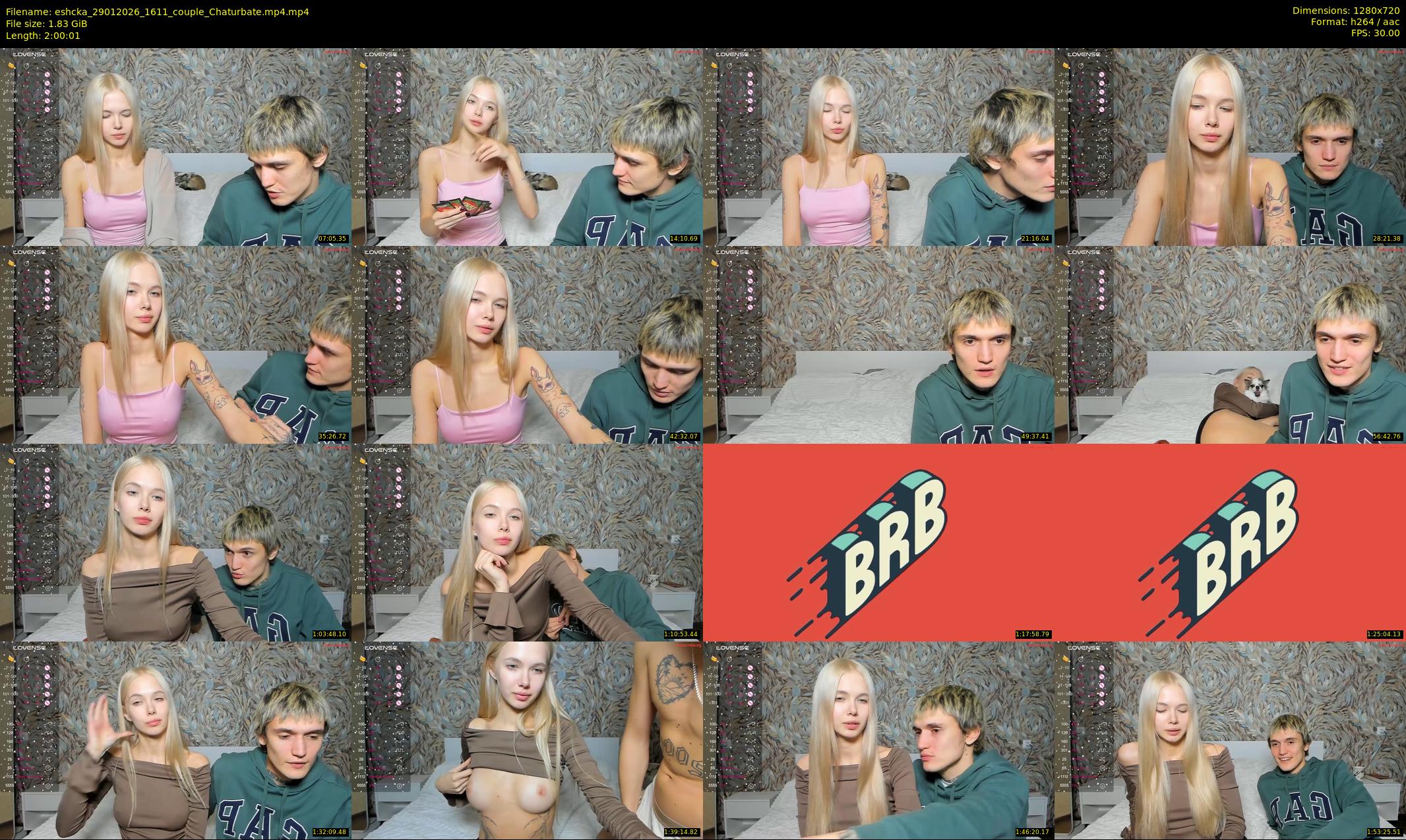 eshcka — 121 minute Chaturbate couple cam show recording, 720p, Jan 29, 2026