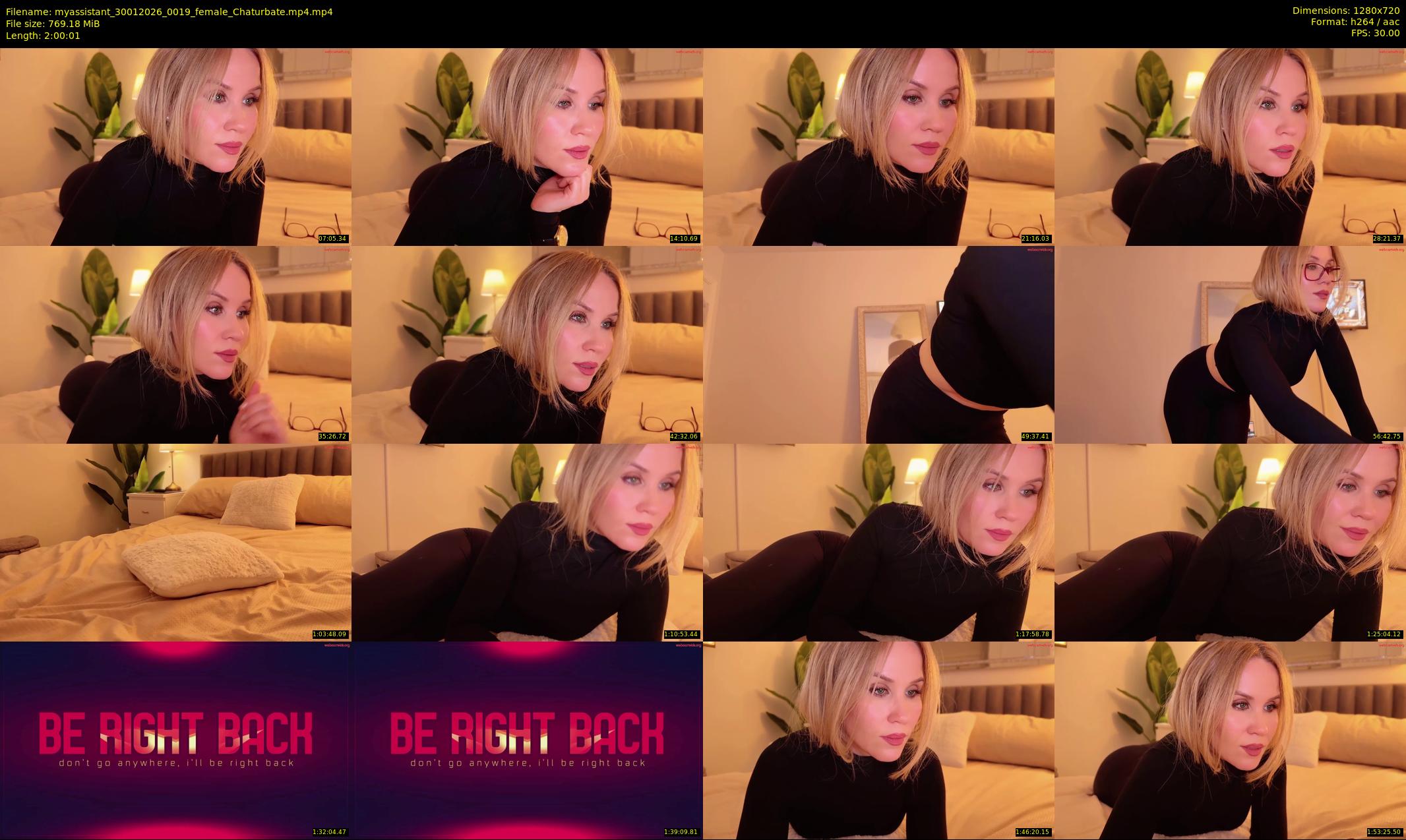 myassistant — 121 minute Chaturbate female cam show recording, 720p, Jan 30, 2026