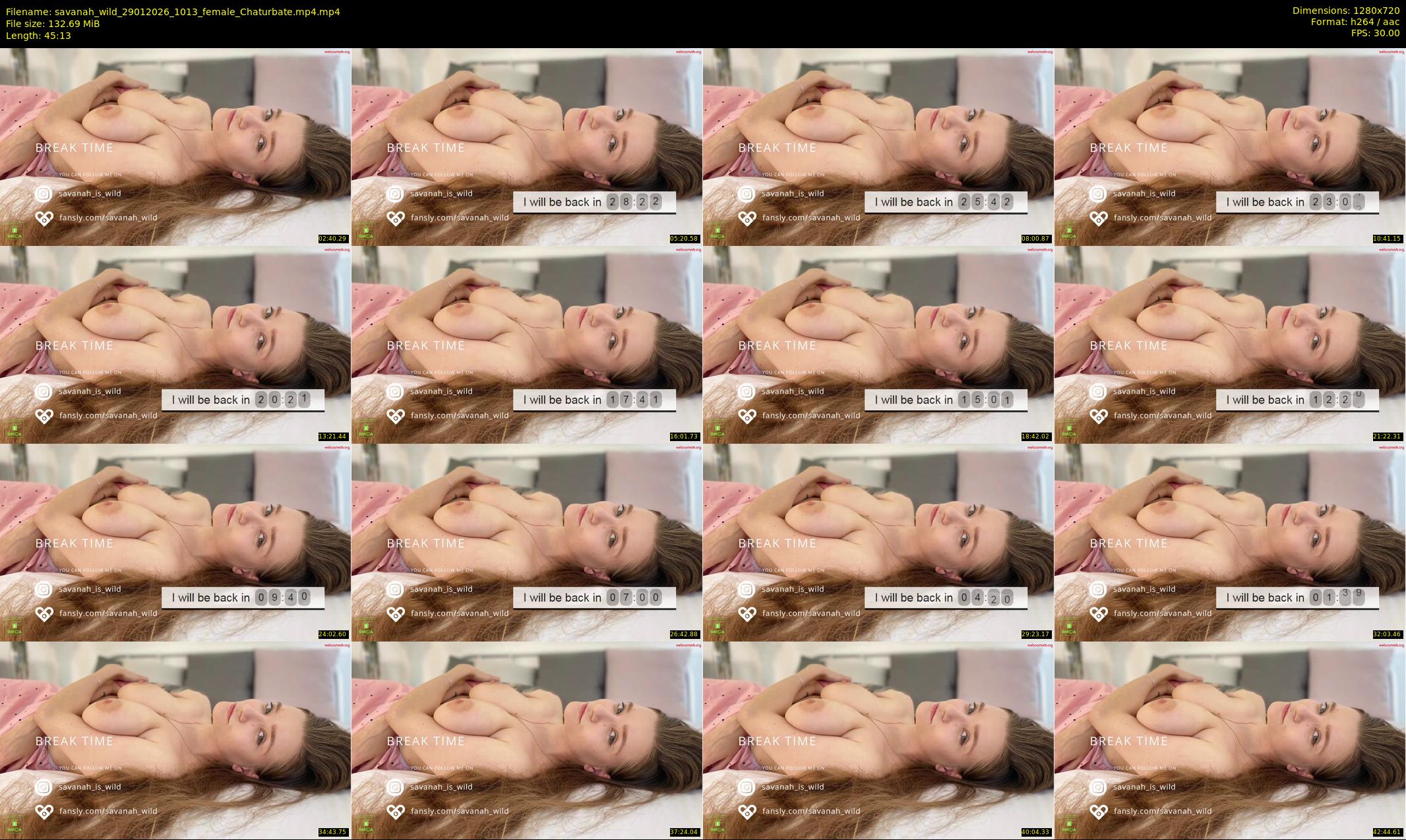 savanah_wild — 46 minute Chaturbate female cam show recording, 720p, Jan 29, 2026