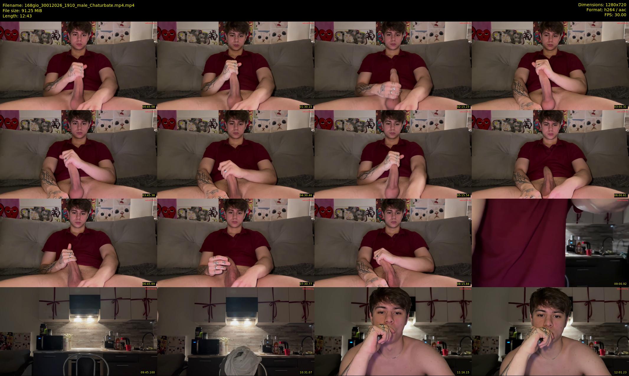168gio — 13 minute Chaturbate male cam show recording, 720p, Jan 30, 2026