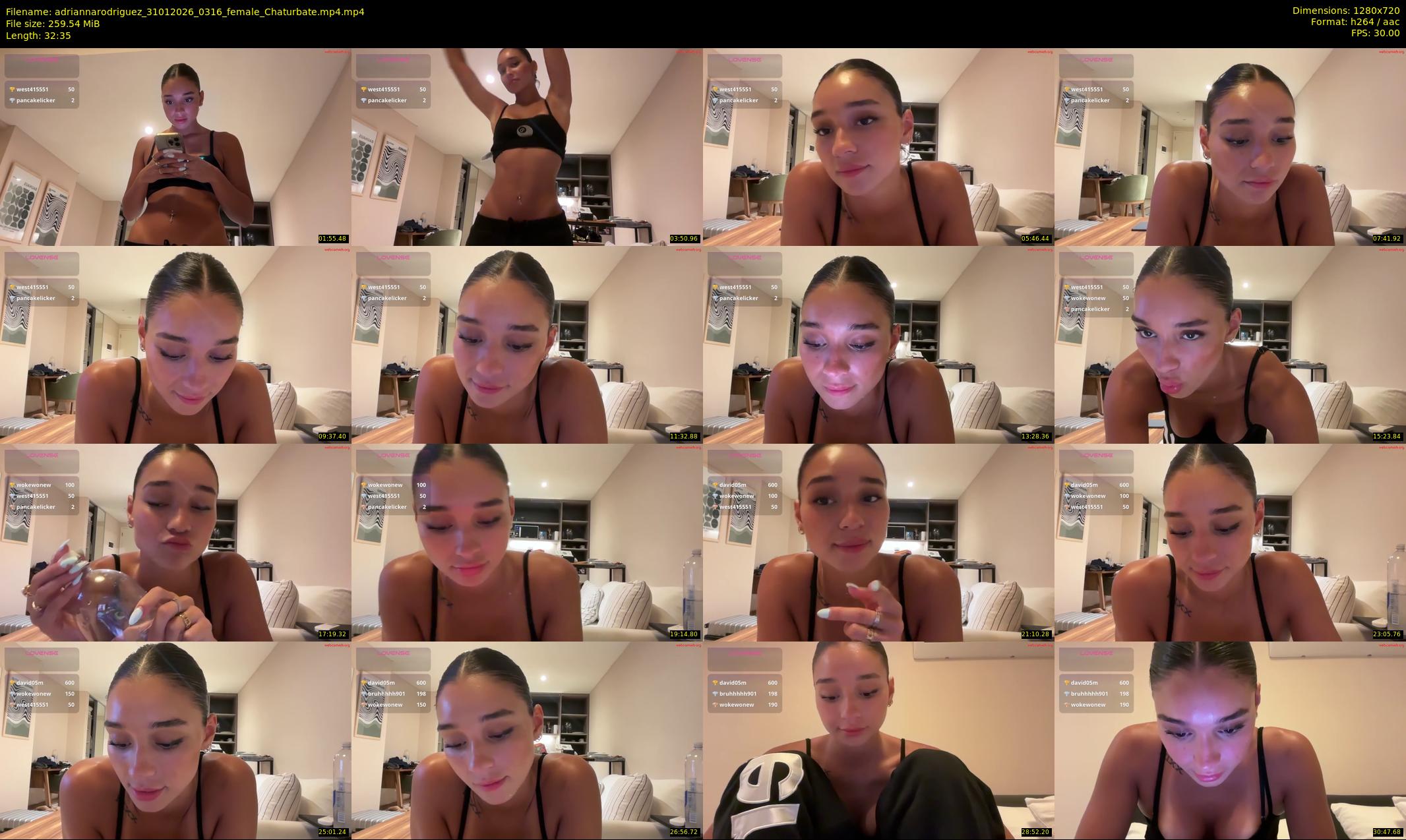 adriannarodriguez — 33 minute Chaturbate female cam show recording, 720p, Jan 31, 2026