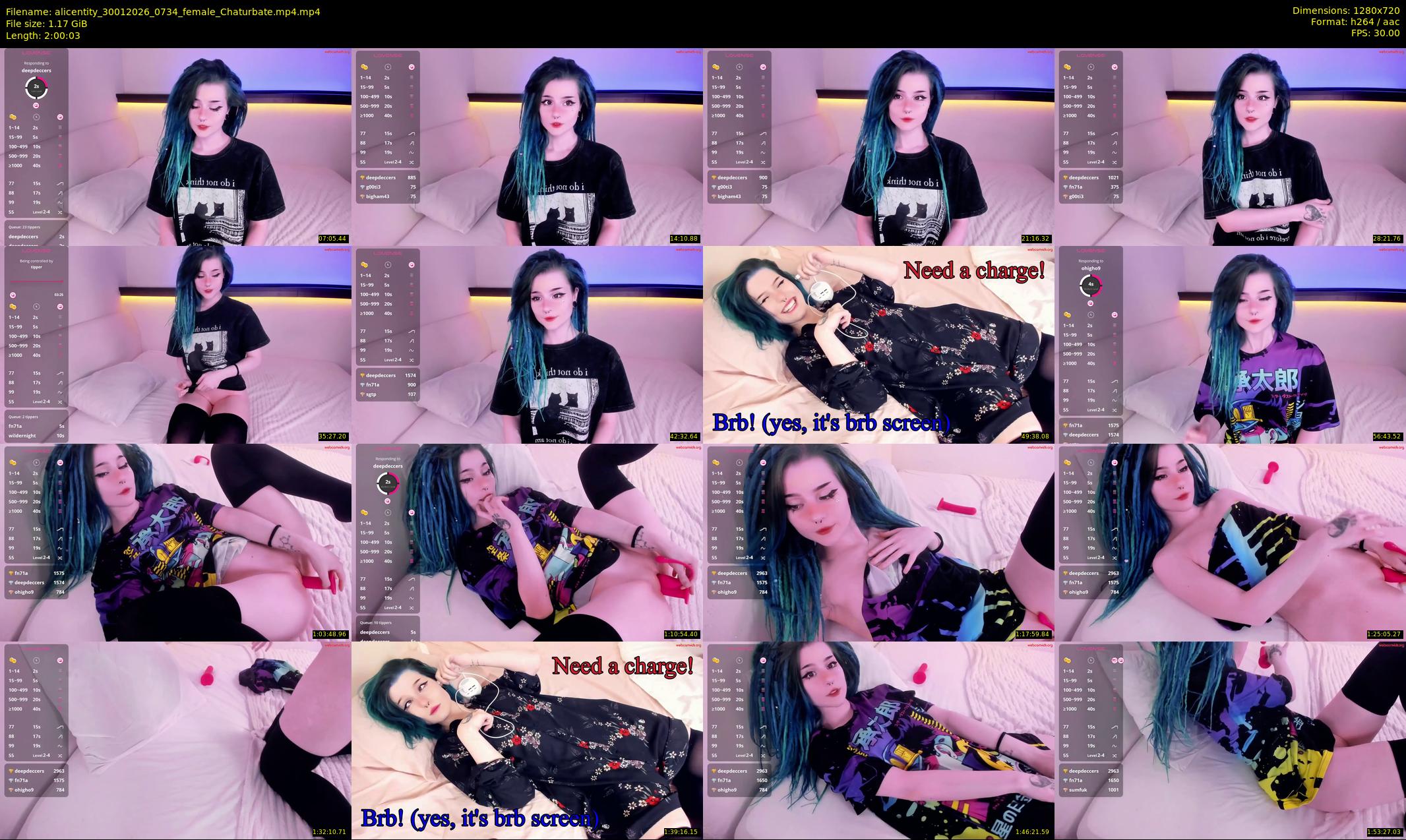 alicentity — 121 minute Chaturbate female cam show recording, 720p, Jan 30, 2026