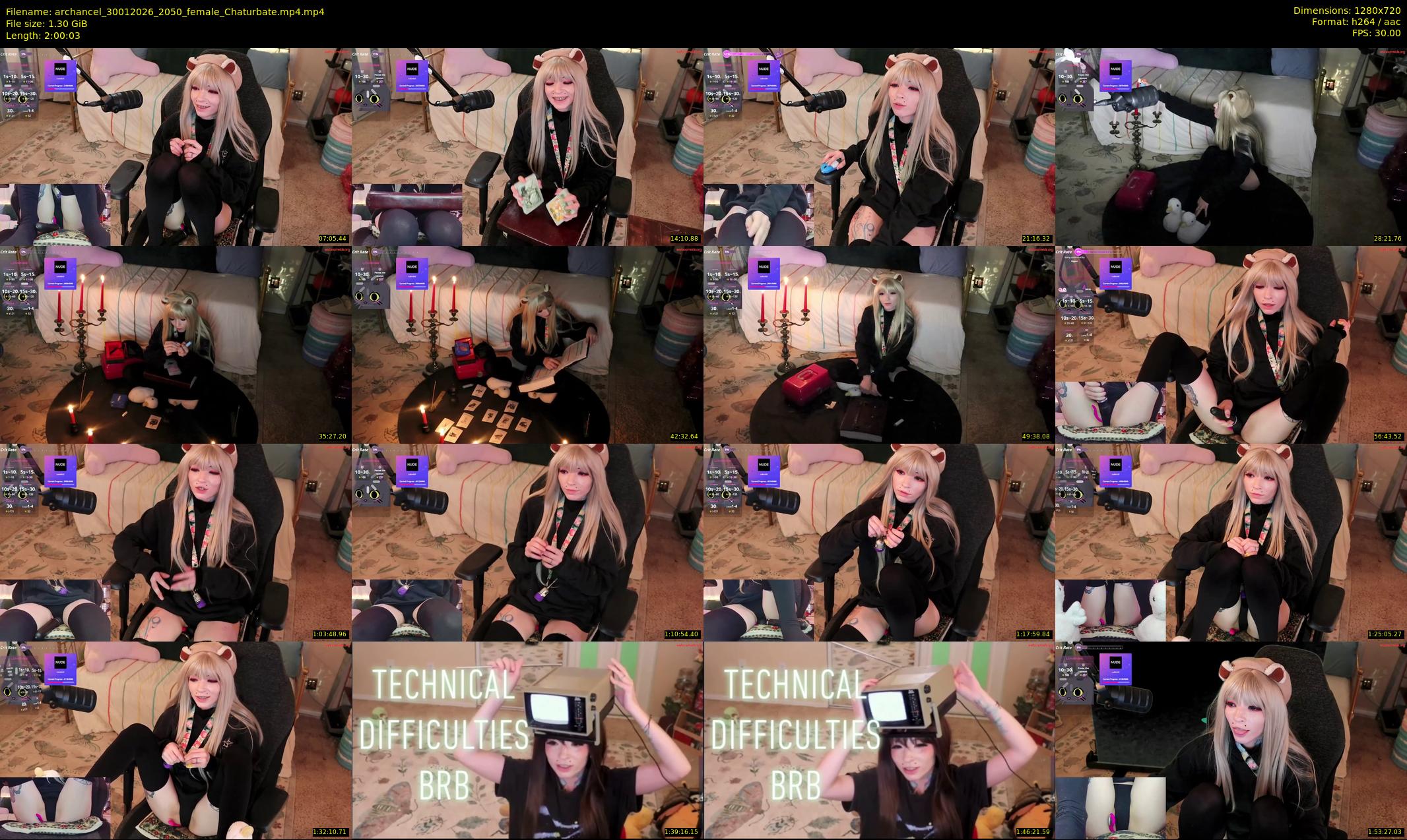 archancel — 121 minute Chaturbate female cam show recording, 720p, Jan 30, 2026