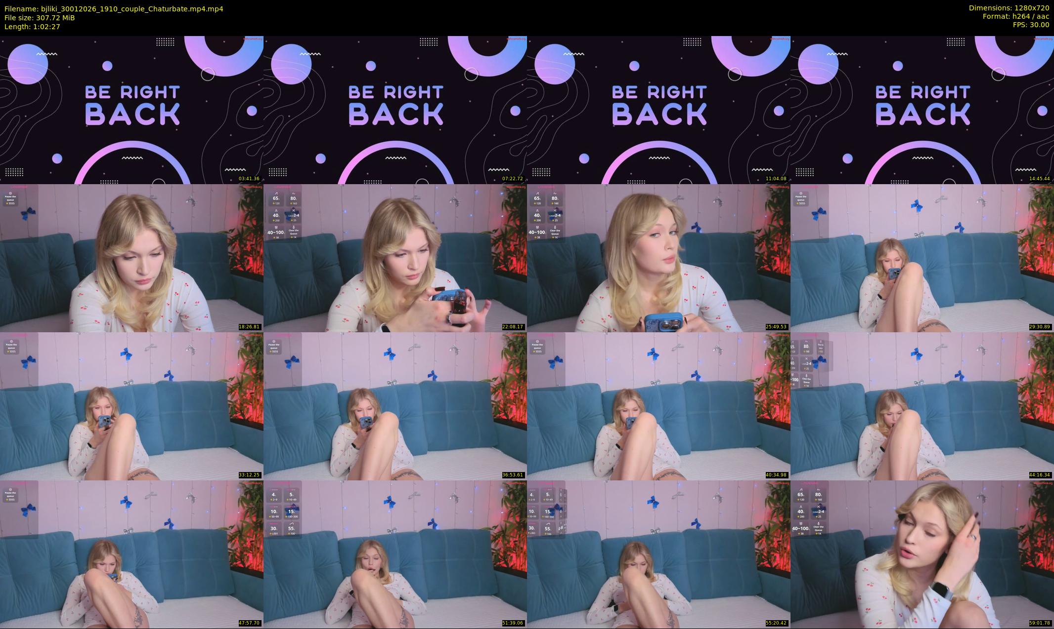bjliki — 63 minute Chaturbate couple cam show recording, 720p, Jan 30, 2026