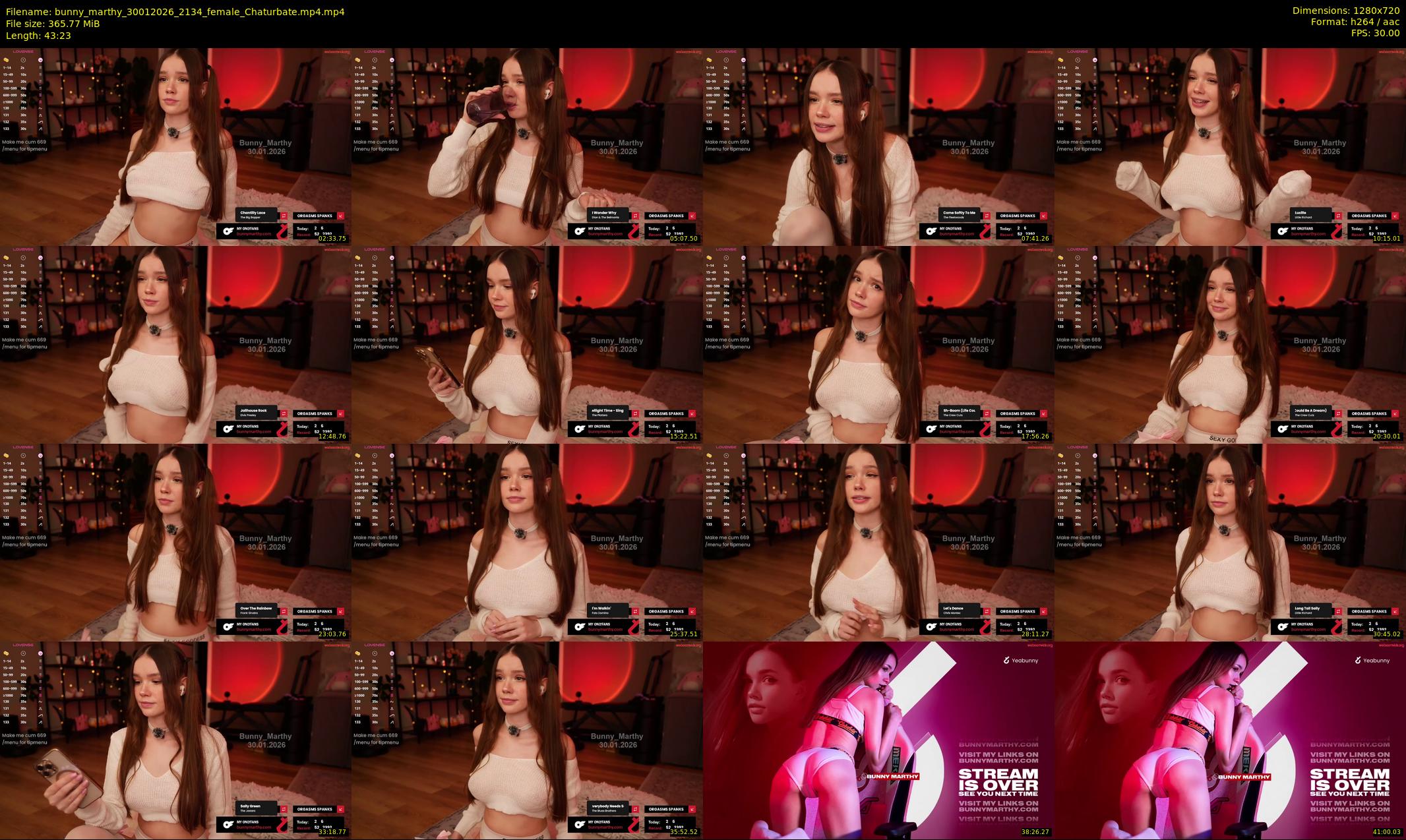 bunny_marthy — 44 minute Chaturbate female cam show recording, 720p, Jan 30, 2026