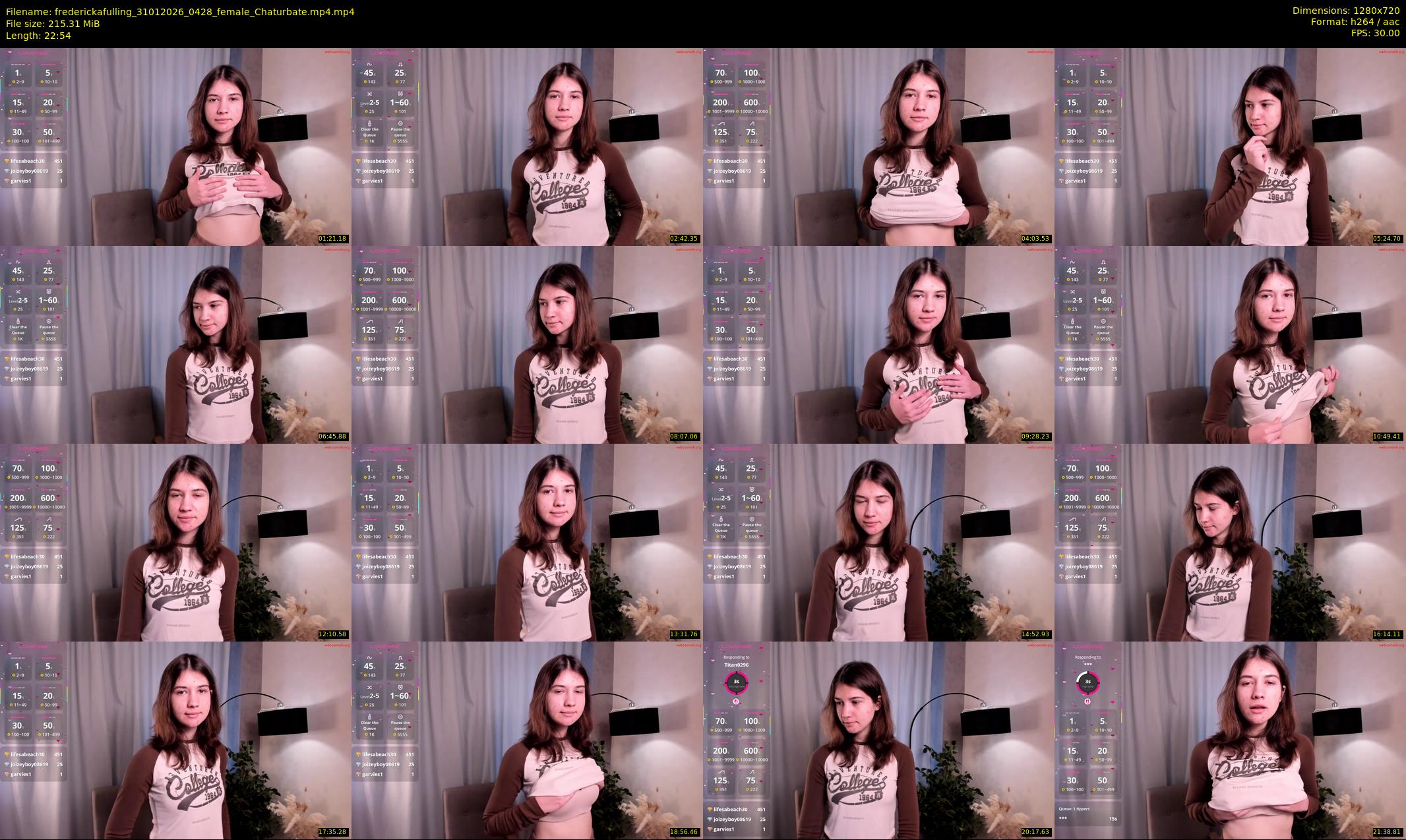 frederickafulling — 23 minute Chaturbate female cam show recording, 720p, Jan 31, 2026