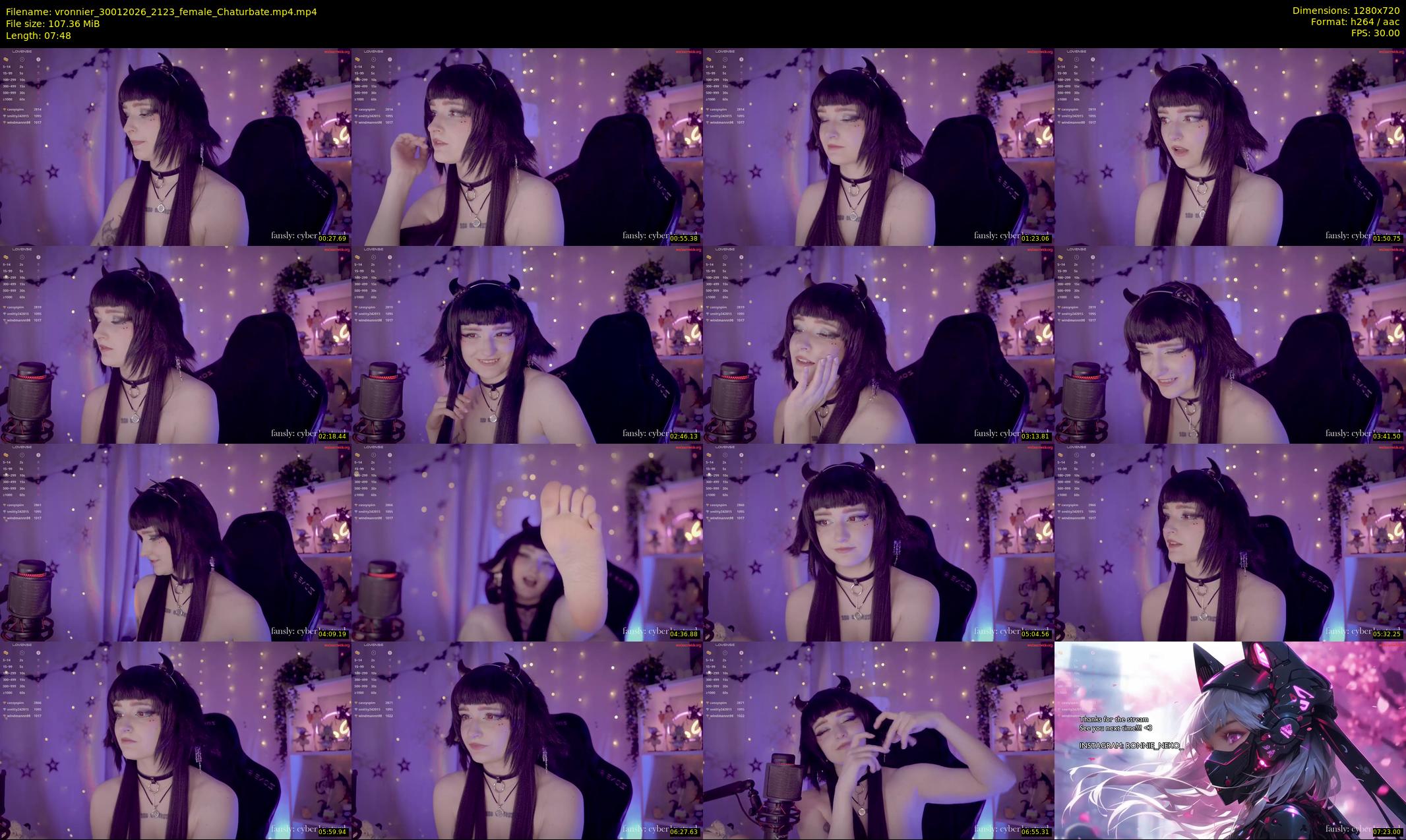 vronnier — 8 minute Chaturbate female cam show recording, 720p, Jan 30, 2026