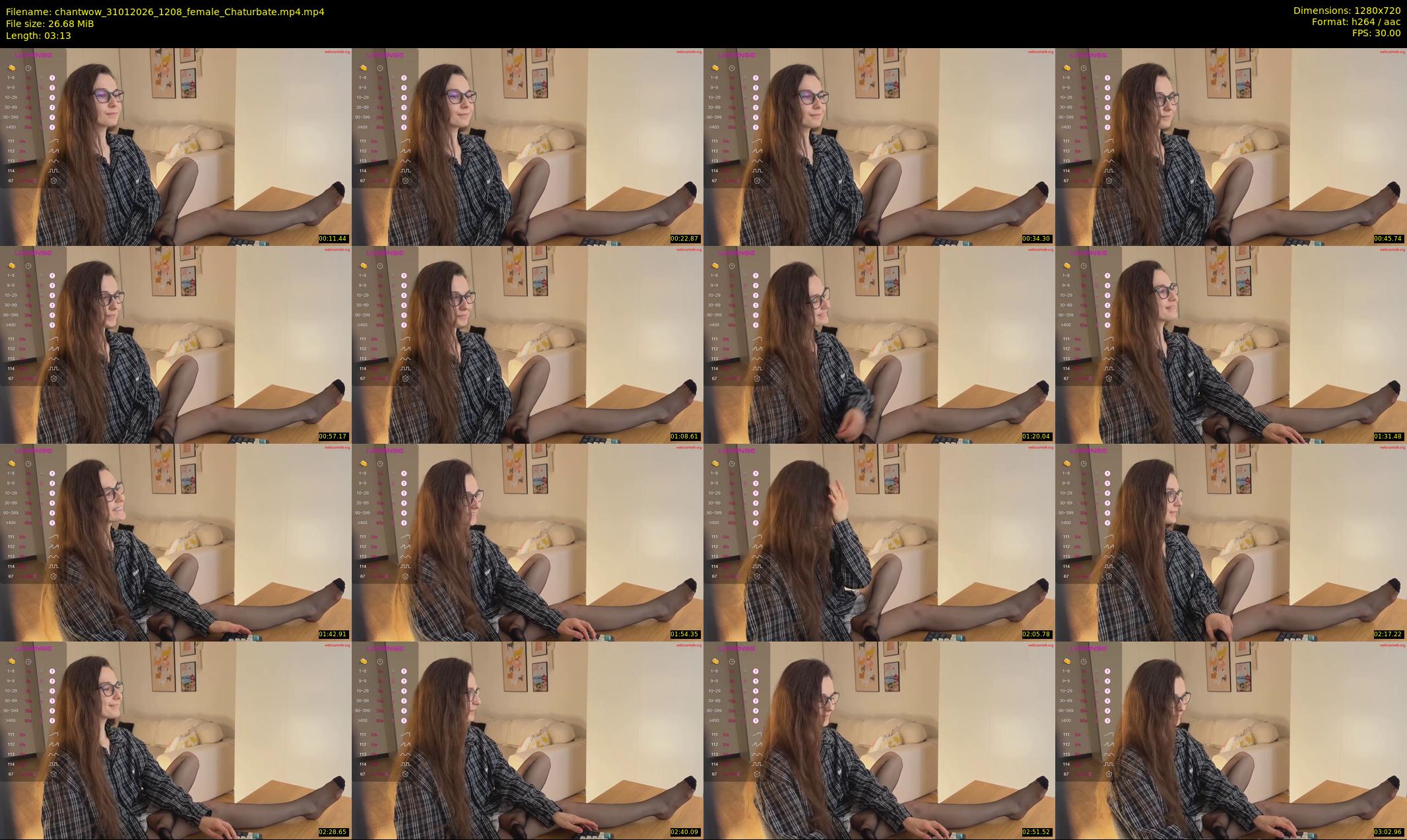 chantwow — 4 minute Chaturbate female cam show recording, 720p, Jan 31, 2026