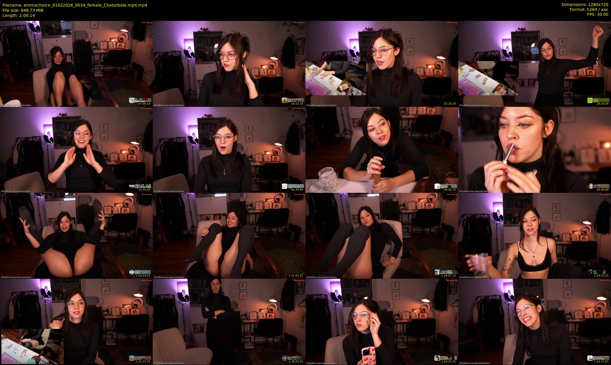 emmachoice — 121 minute Chaturbate female cam show recording, 720p, Feb 1, 2026