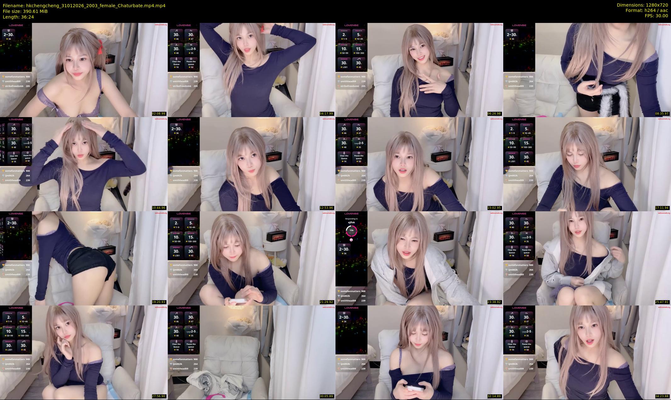 hkchengcheng — 37 minute Chaturbate female cam show recording, 720p, Jan 31, 2026