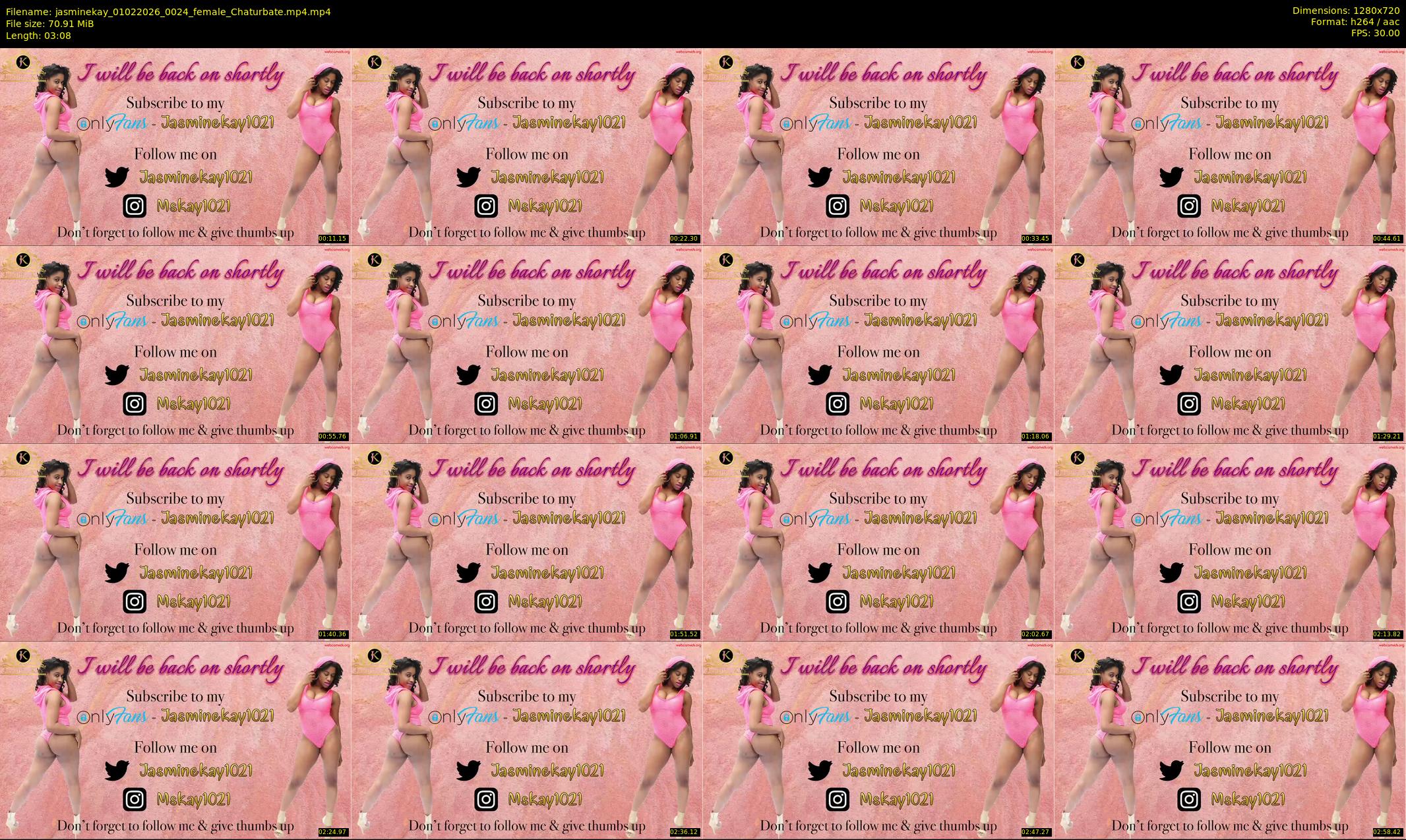 jasminekay — 4 minute Chaturbate female cam show recording, 720p, Feb 1, 2026