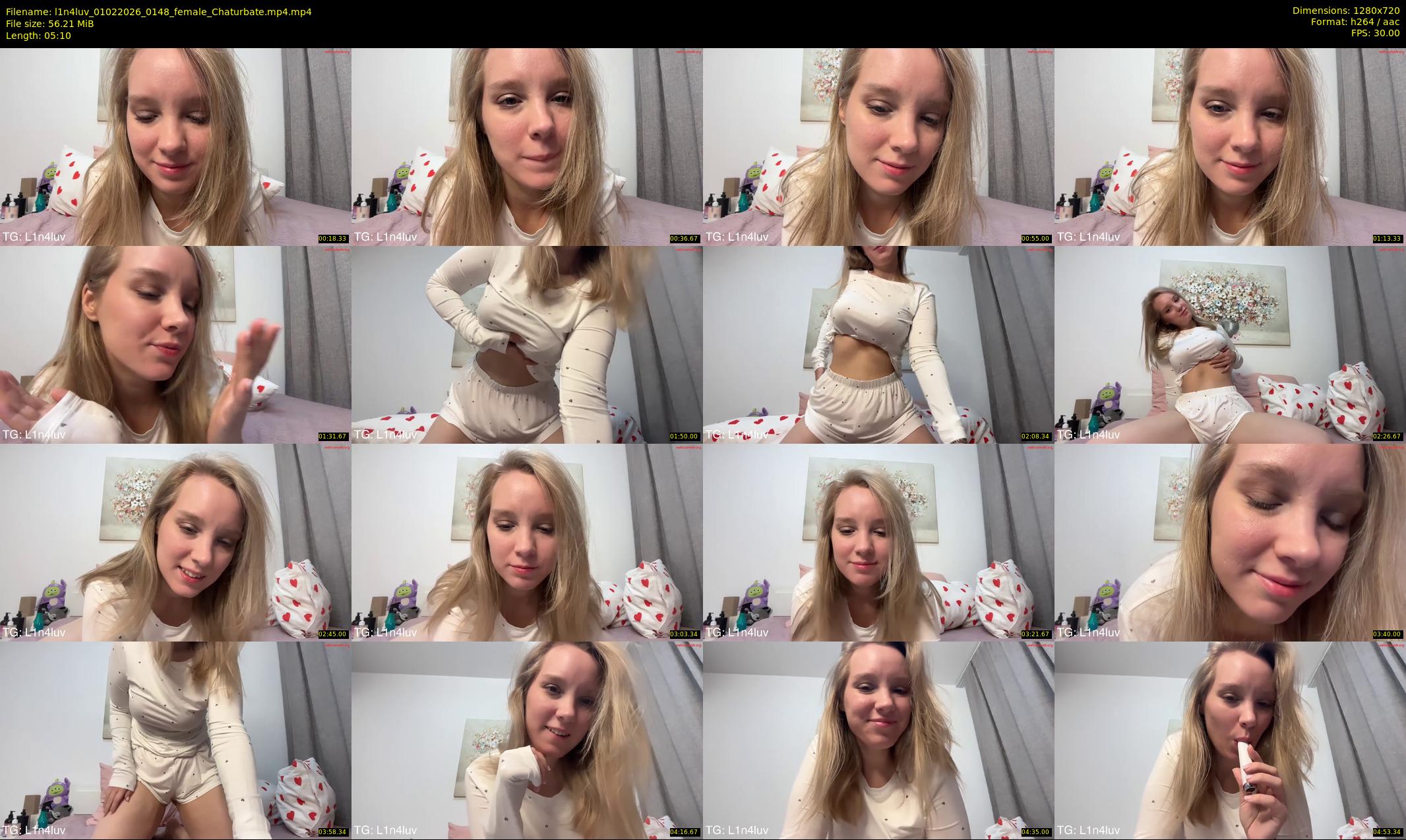 l1n4luv — 6 minute Chaturbate female cam show recording, 720p, Feb 1, 2026