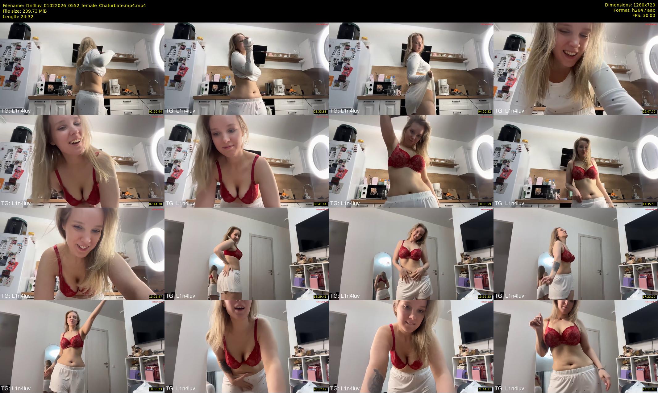l1n4luv — 25 minute Chaturbate female cam show recording, 720p, Feb 1, 2026