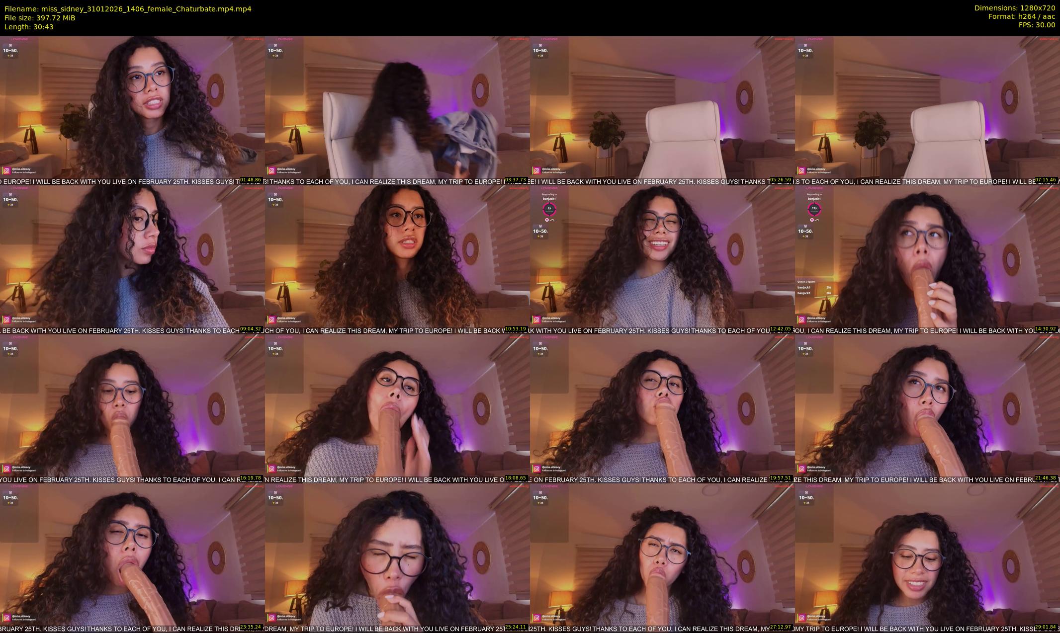 miss_sidney — 31 minute Chaturbate female cam show recording, 720p, Jan 31, 2026