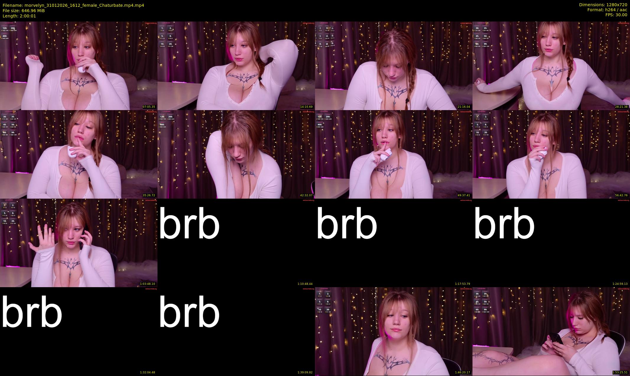 morvelyn — 121 minute Chaturbate female cam show recording, 720p, Jan 31, 2026