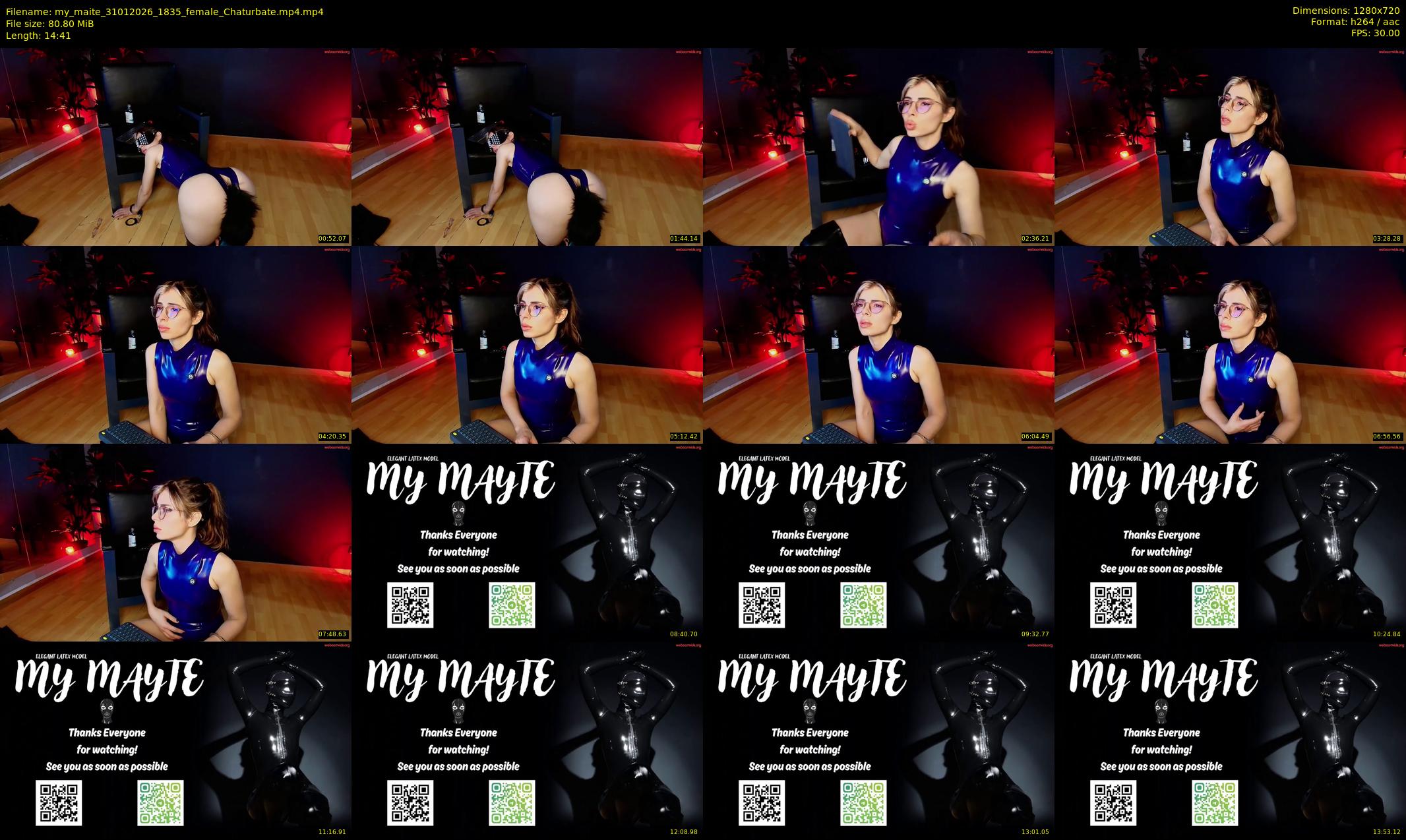my_maite — 15 minute Chaturbate female cam show recording, 720p, Jan 31, 2026