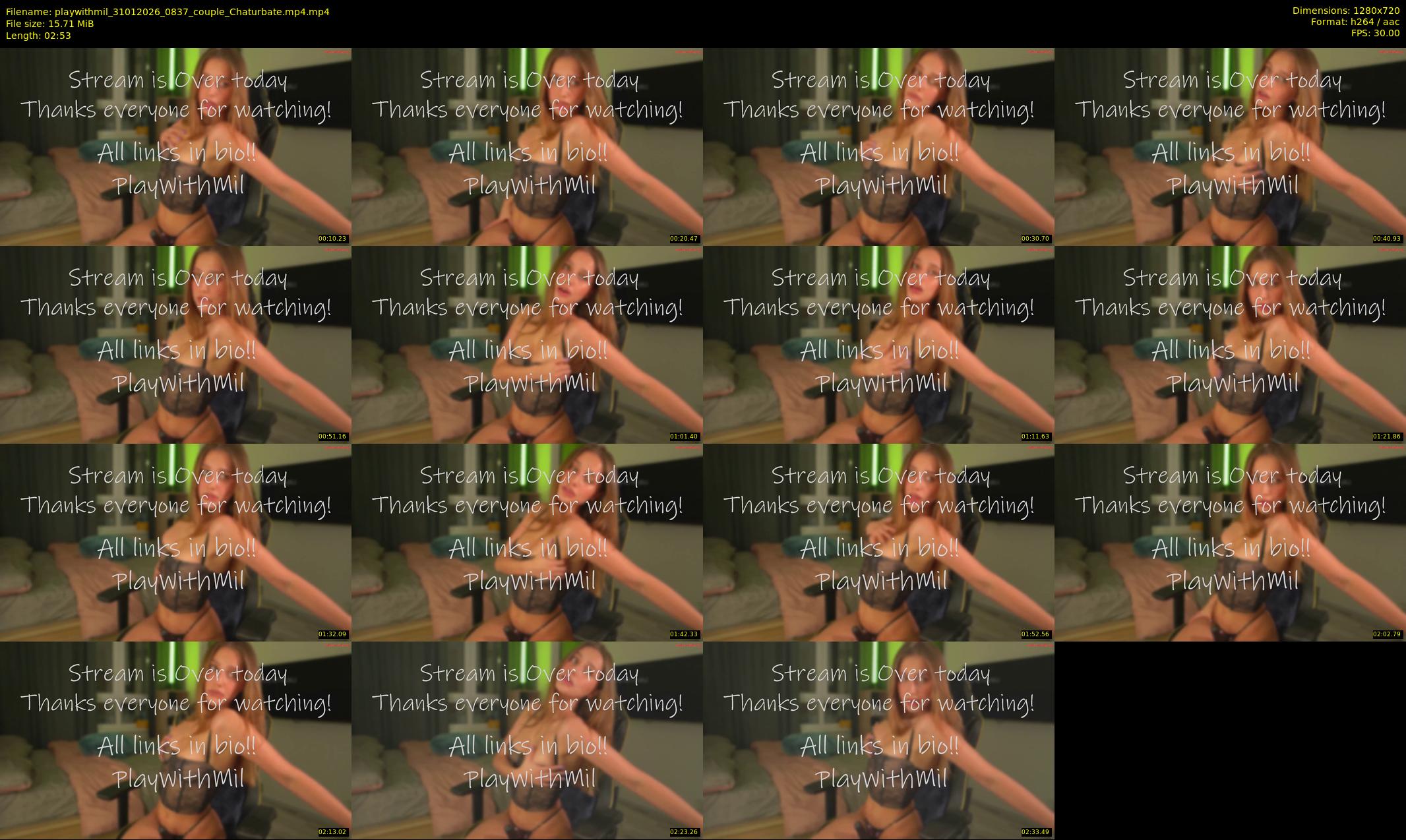 playwithmil — 3 minute Chaturbate couple cam show recording, 720p, Jan 31, 2026
