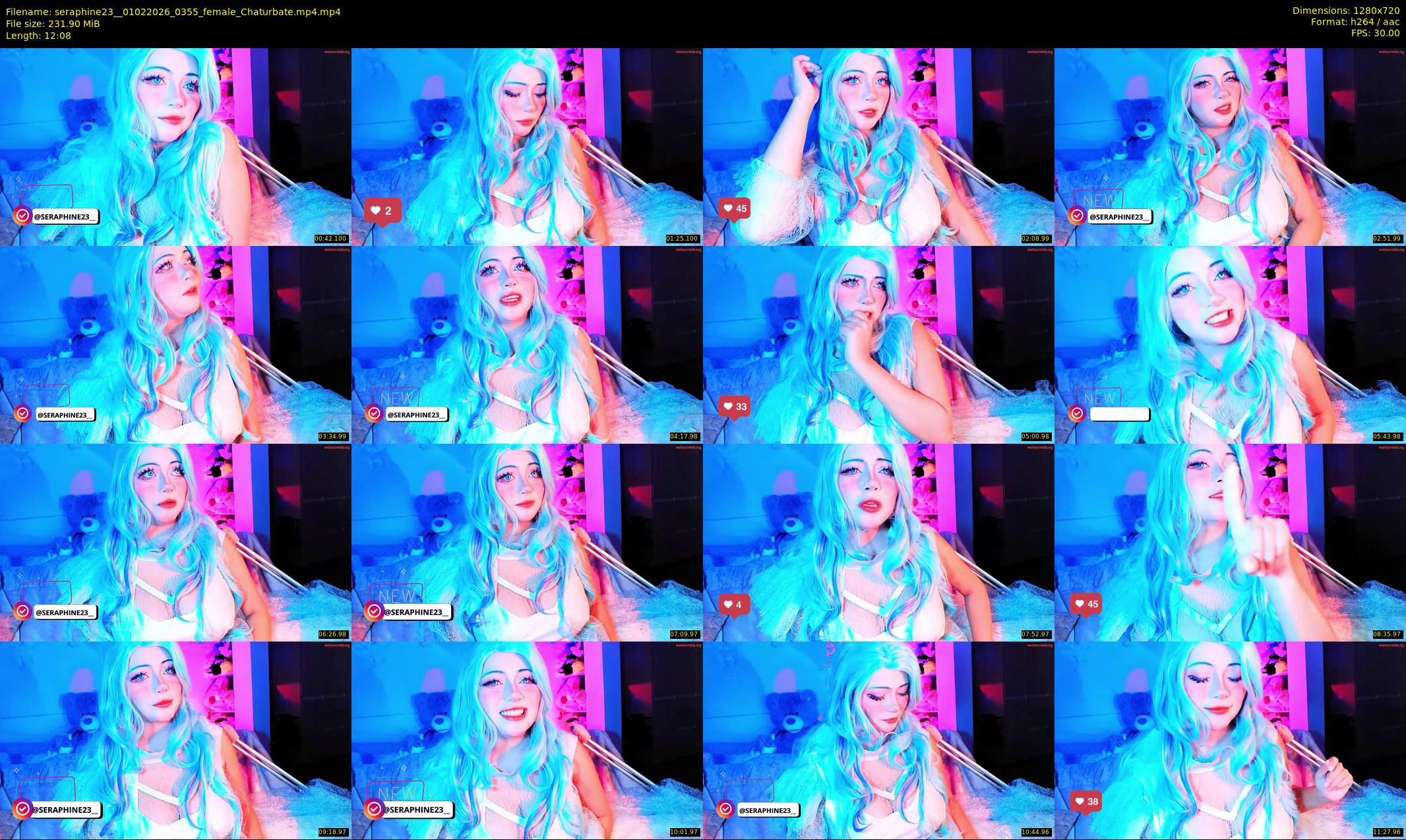 seraphine23_ — 13 minute Chaturbate female cam show recording, 720p, Feb 1, 2026