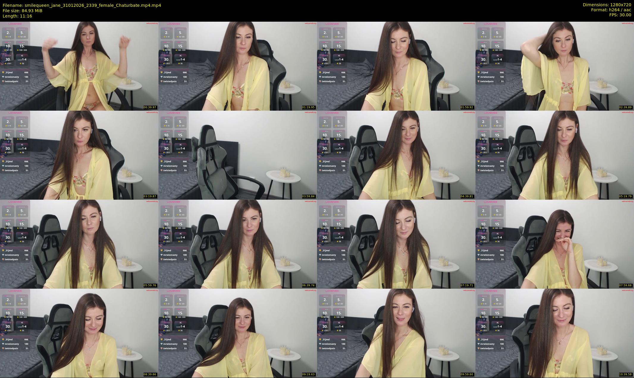 smilequeen_jane — 12 minute Chaturbate female cam show recording, 720p, Jan 31, 2026