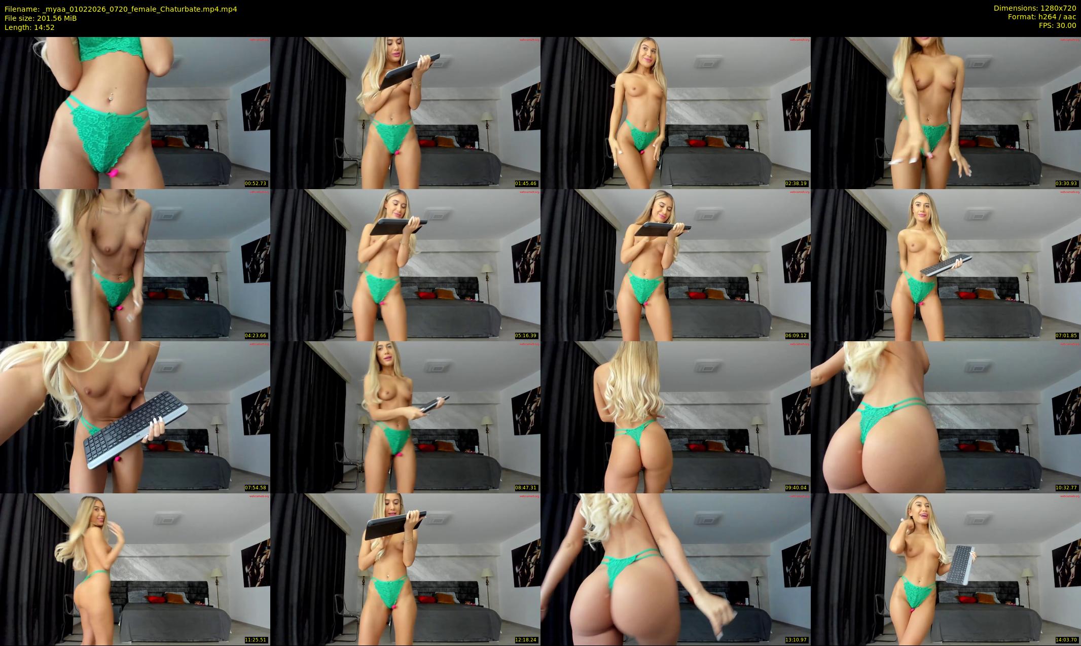 _myaa — 15 minute Chaturbate female cam show recording, 720p, Feb 1, 2026