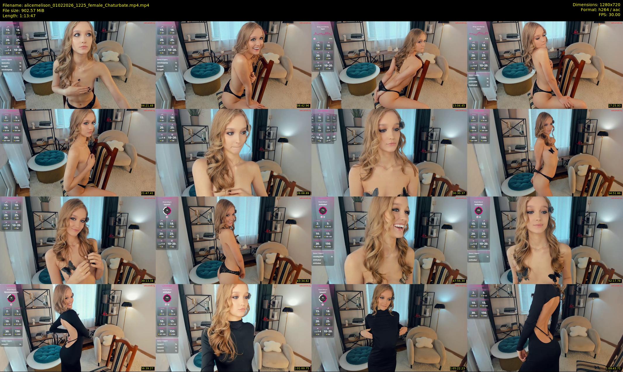 alicemelison — 74 minute Chaturbate female cam show recording, 720p, Feb 1, 2026