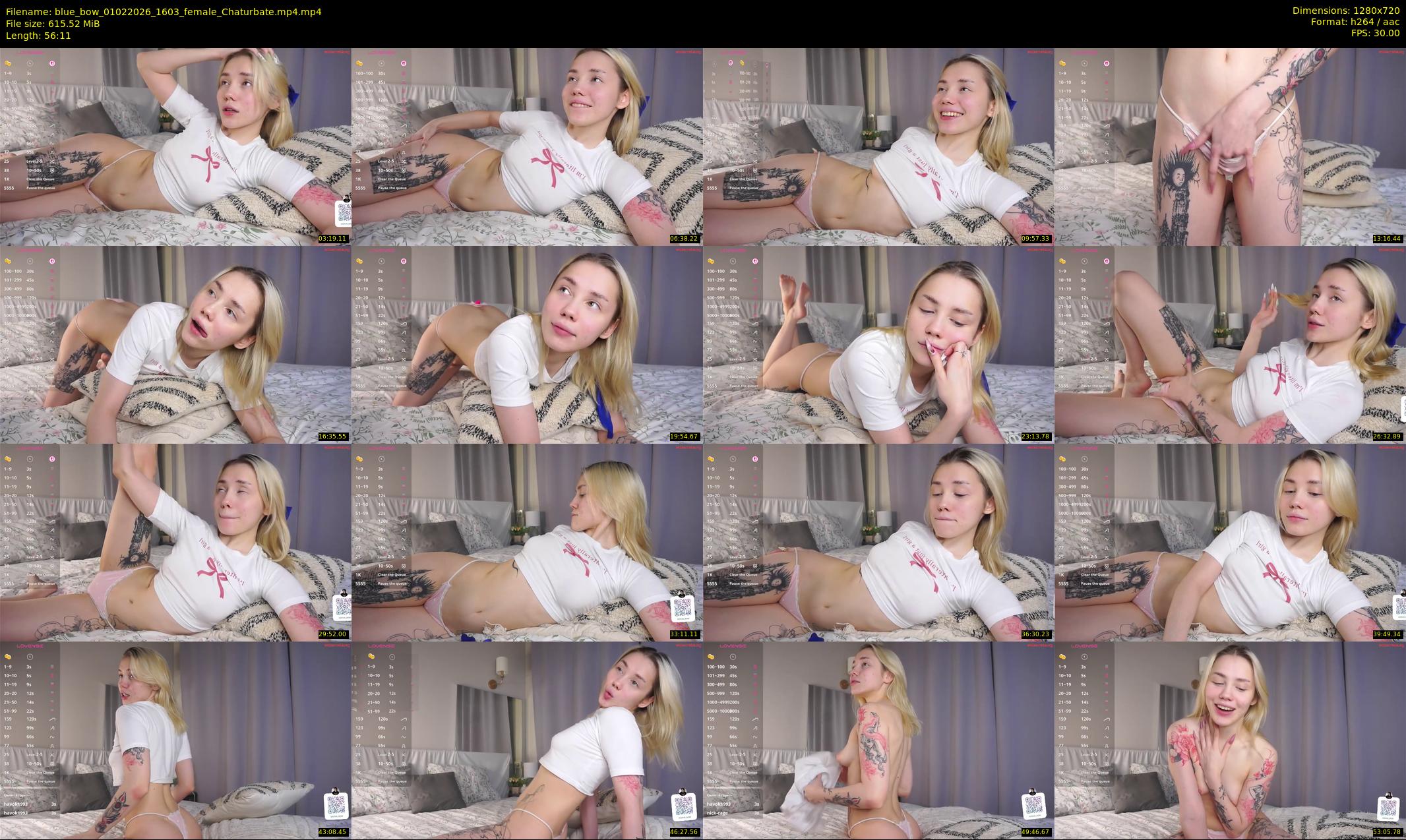 blue_bow — 57 minute Chaturbate female cam show recording, 720p, Feb 1, 2026