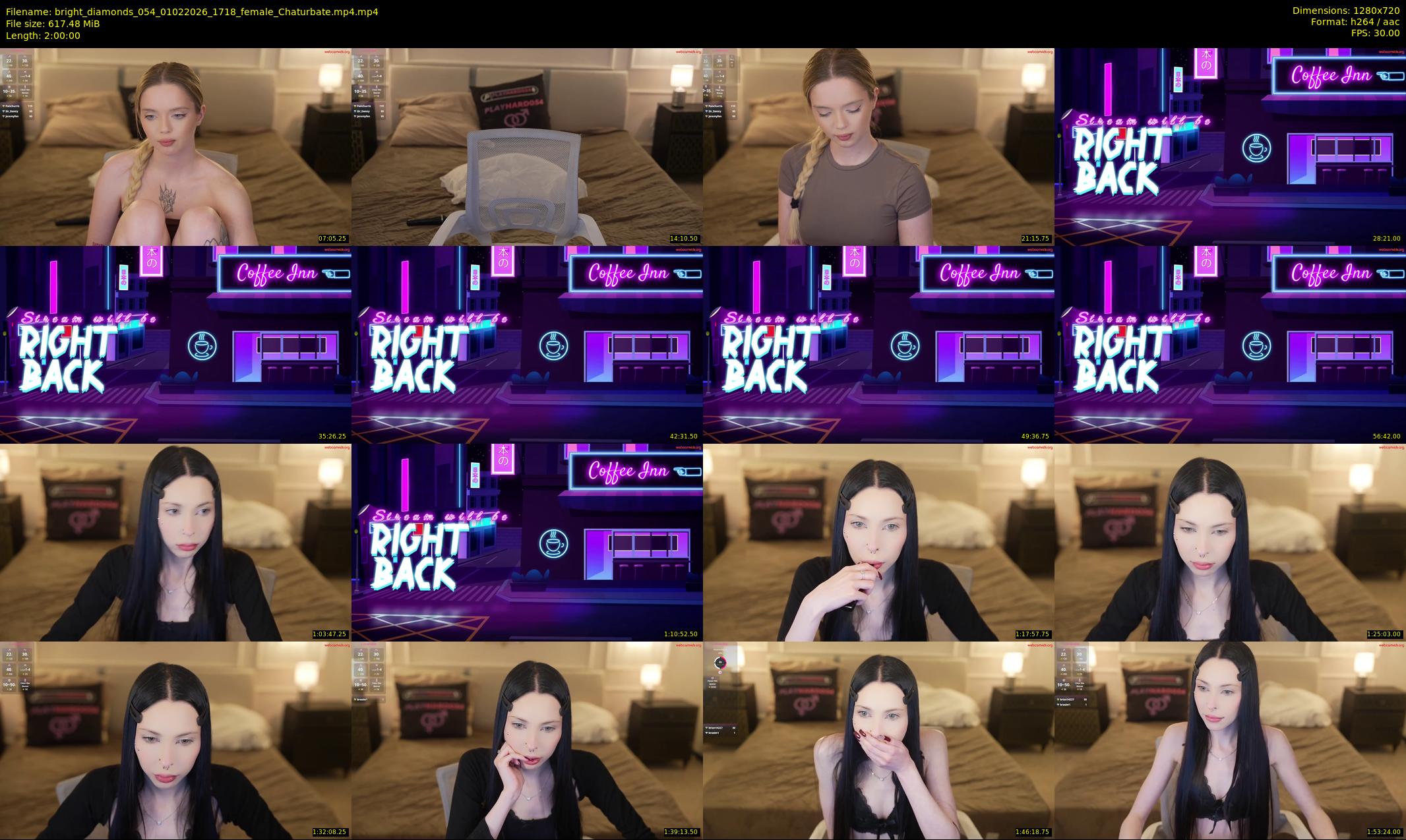 bright_diamonds_054 — 120 minute Chaturbate couple cam show recording, 720p, Feb 1, 2026