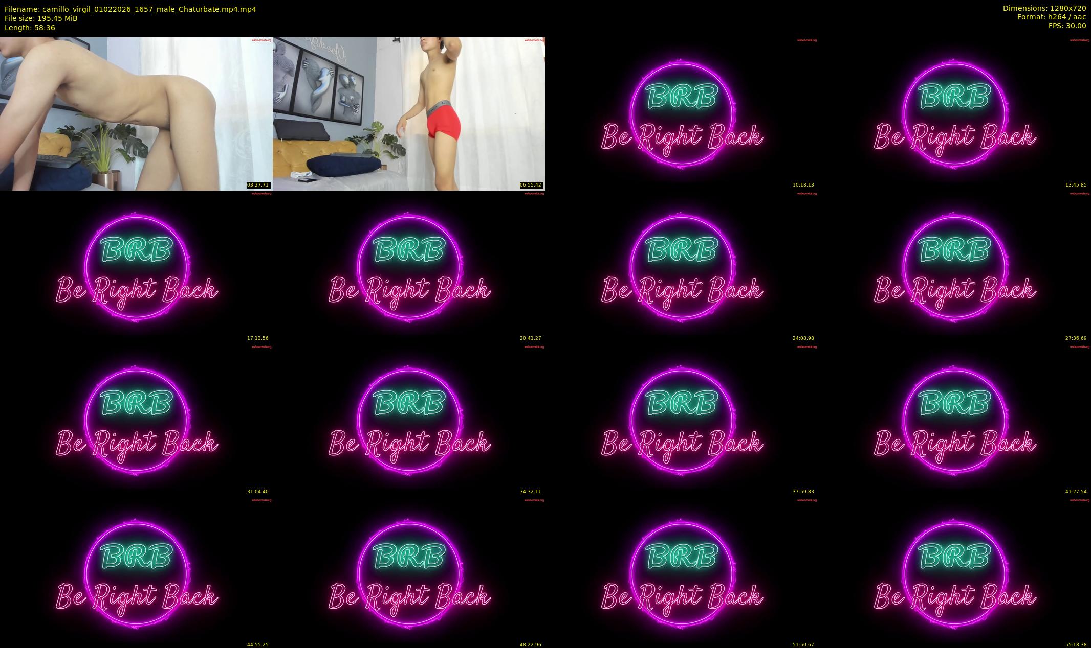 camillo_virgil — 59 minute Chaturbate male cam show recording, 720p, Feb 1, 2026