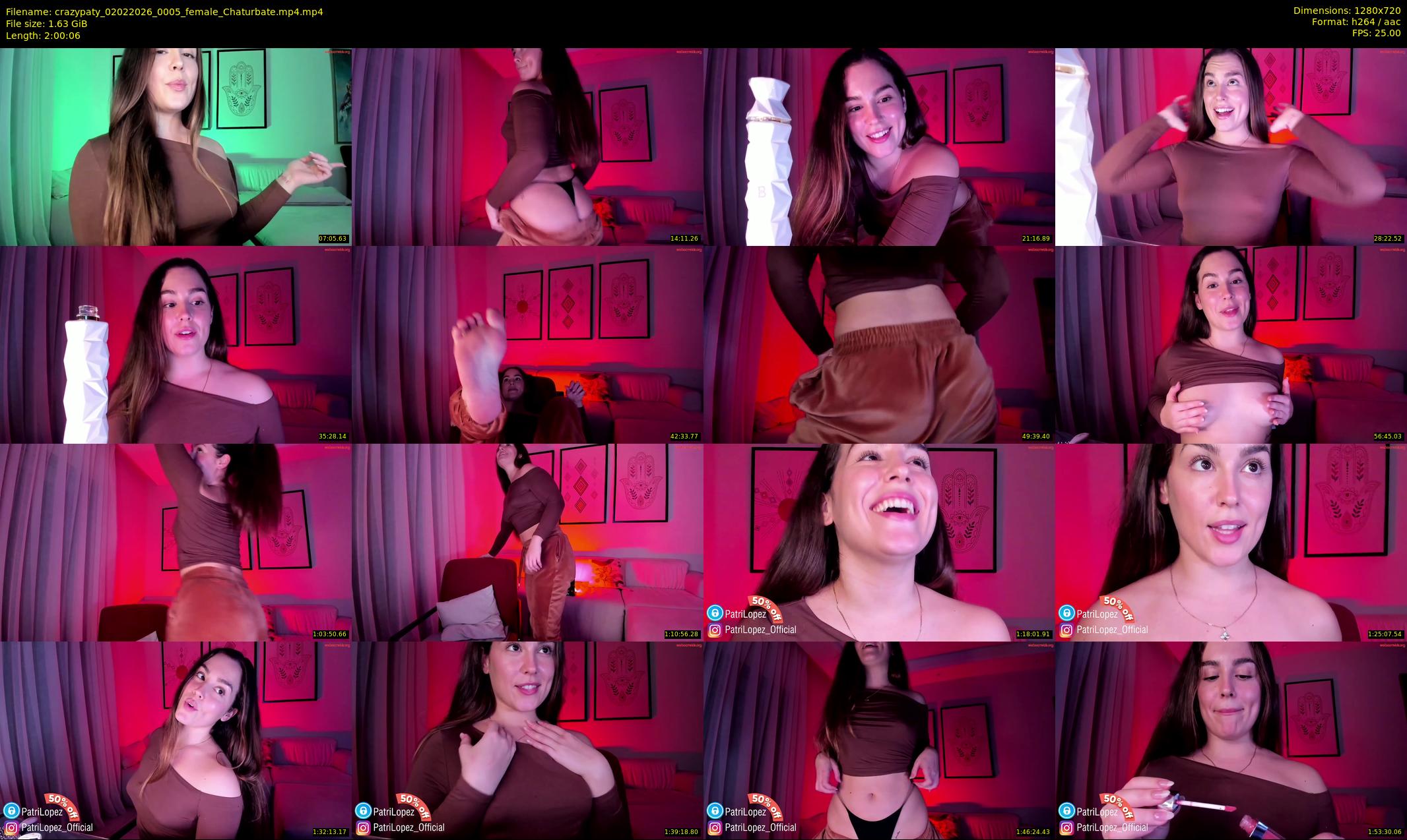 crazypaty — 121 minute Chaturbate female cam show recording, 720p, Feb 2, 2026
