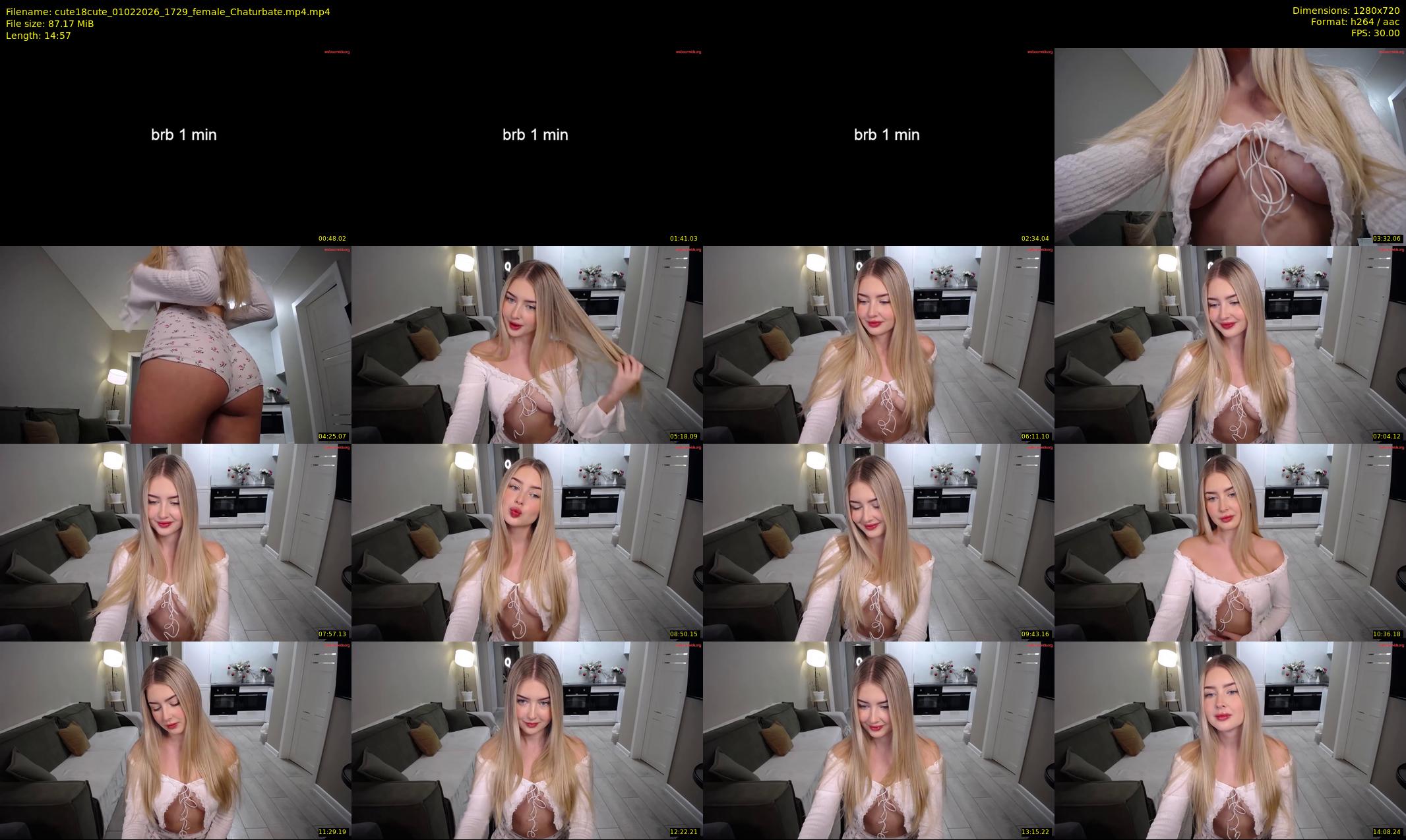 cute18cute — 15 minute Chaturbate female cam show recording, 720p, Feb 1, 2026