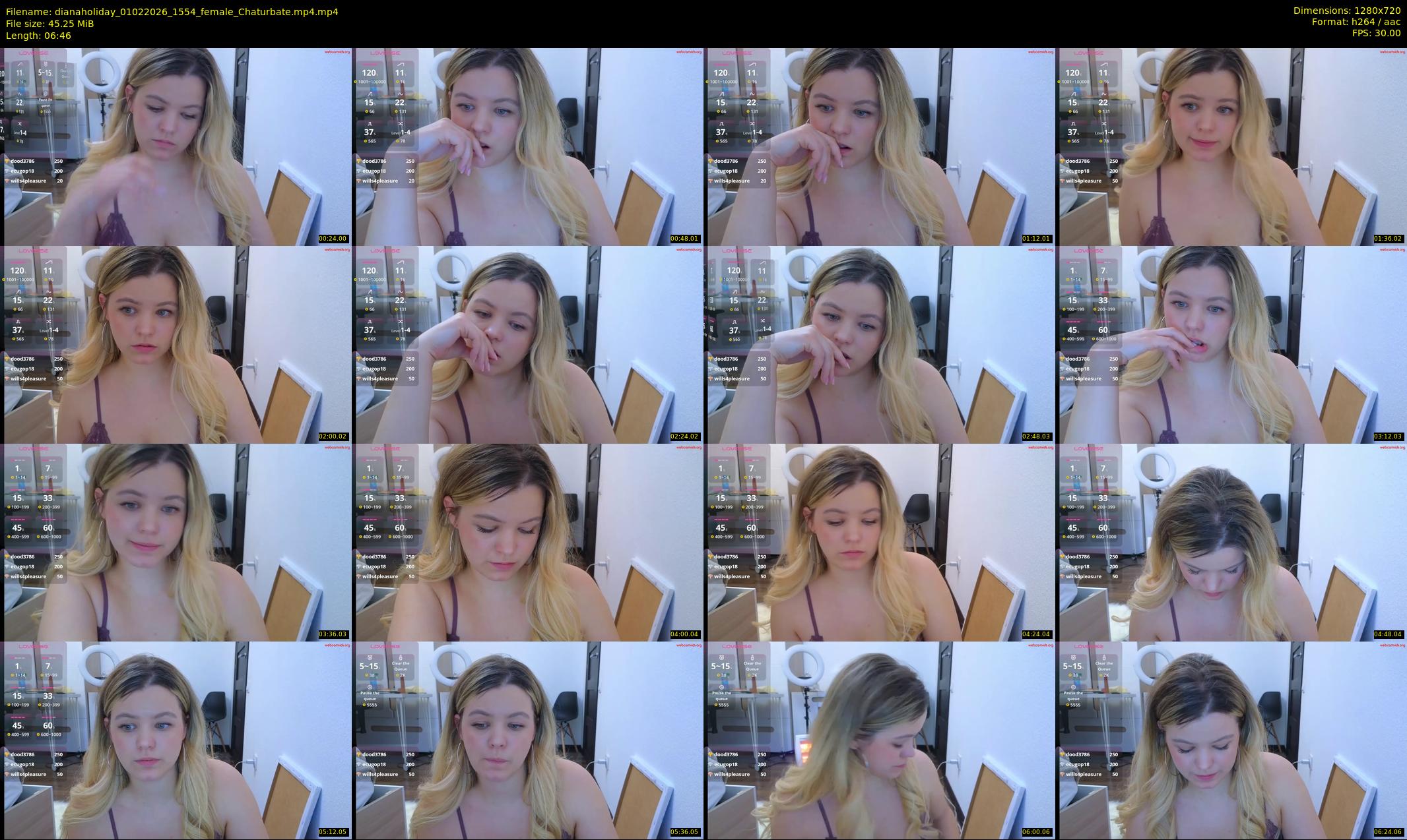 dianaholiday — 7 minute Chaturbate female cam show recording, 720p, Feb 1, 2026