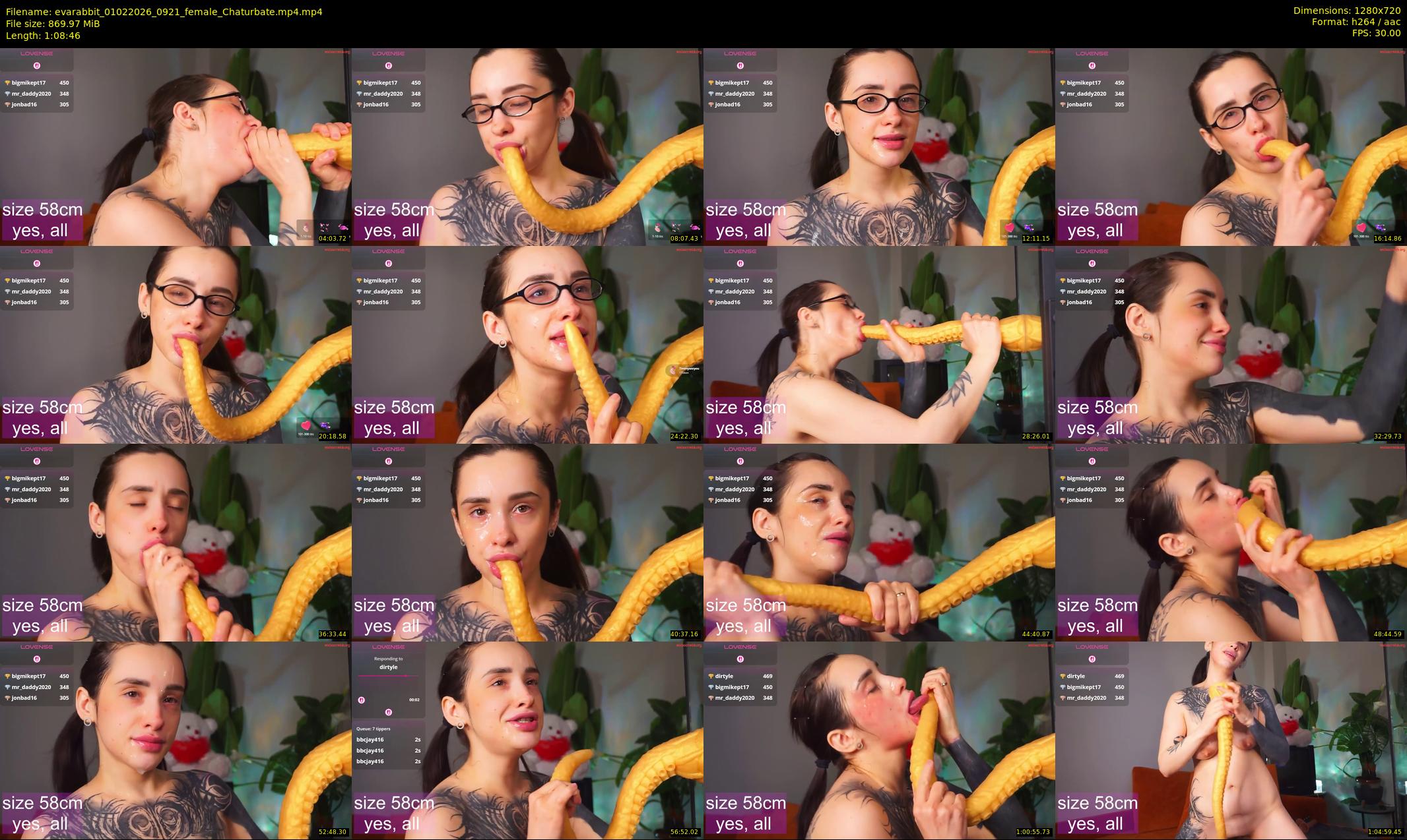 evarabbit — 69 minute Chaturbate female cam show recording, 720p, Feb 1, 2026