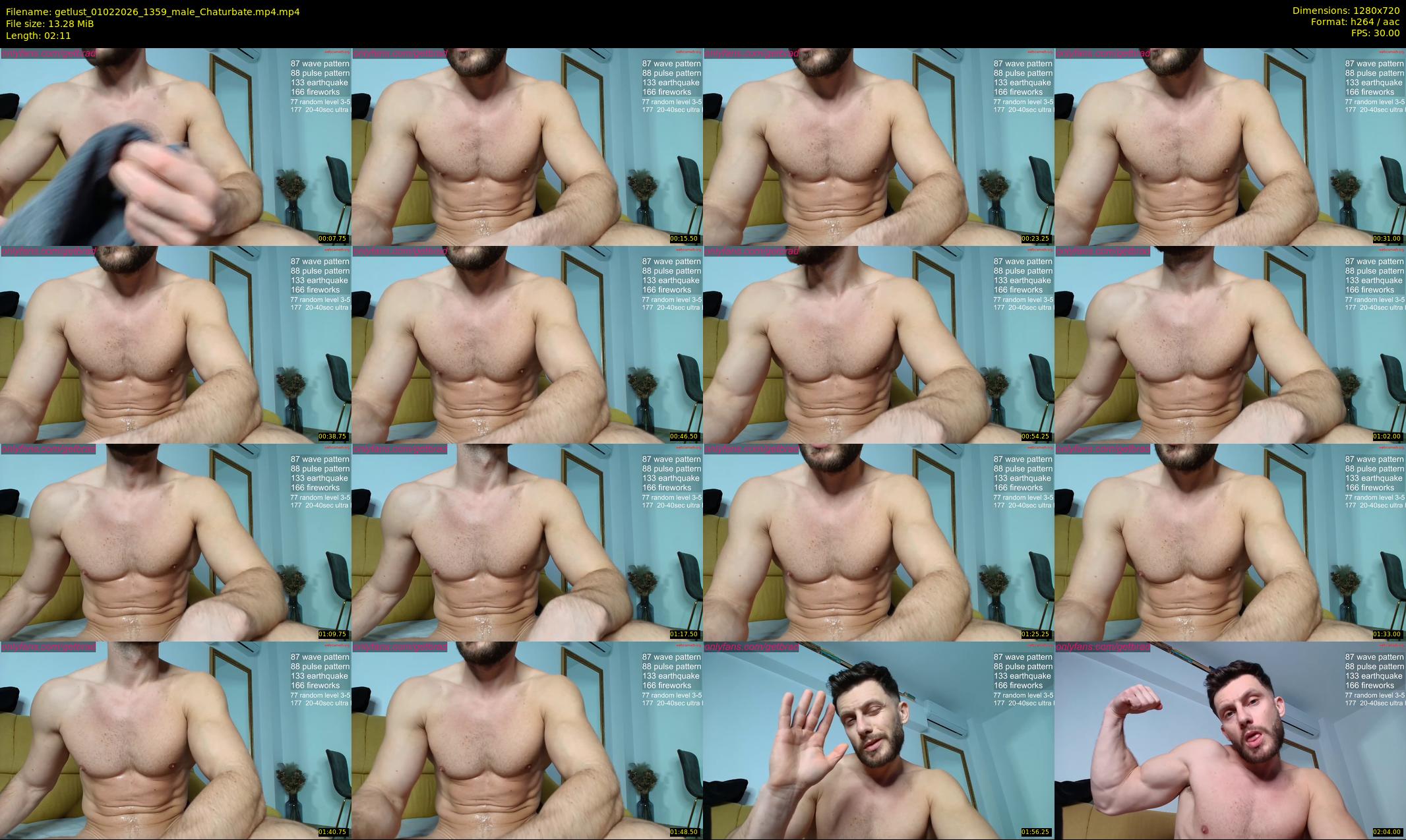 getlust — 3 minute Chaturbate male cam show recording, 720p, Feb 1, 2026