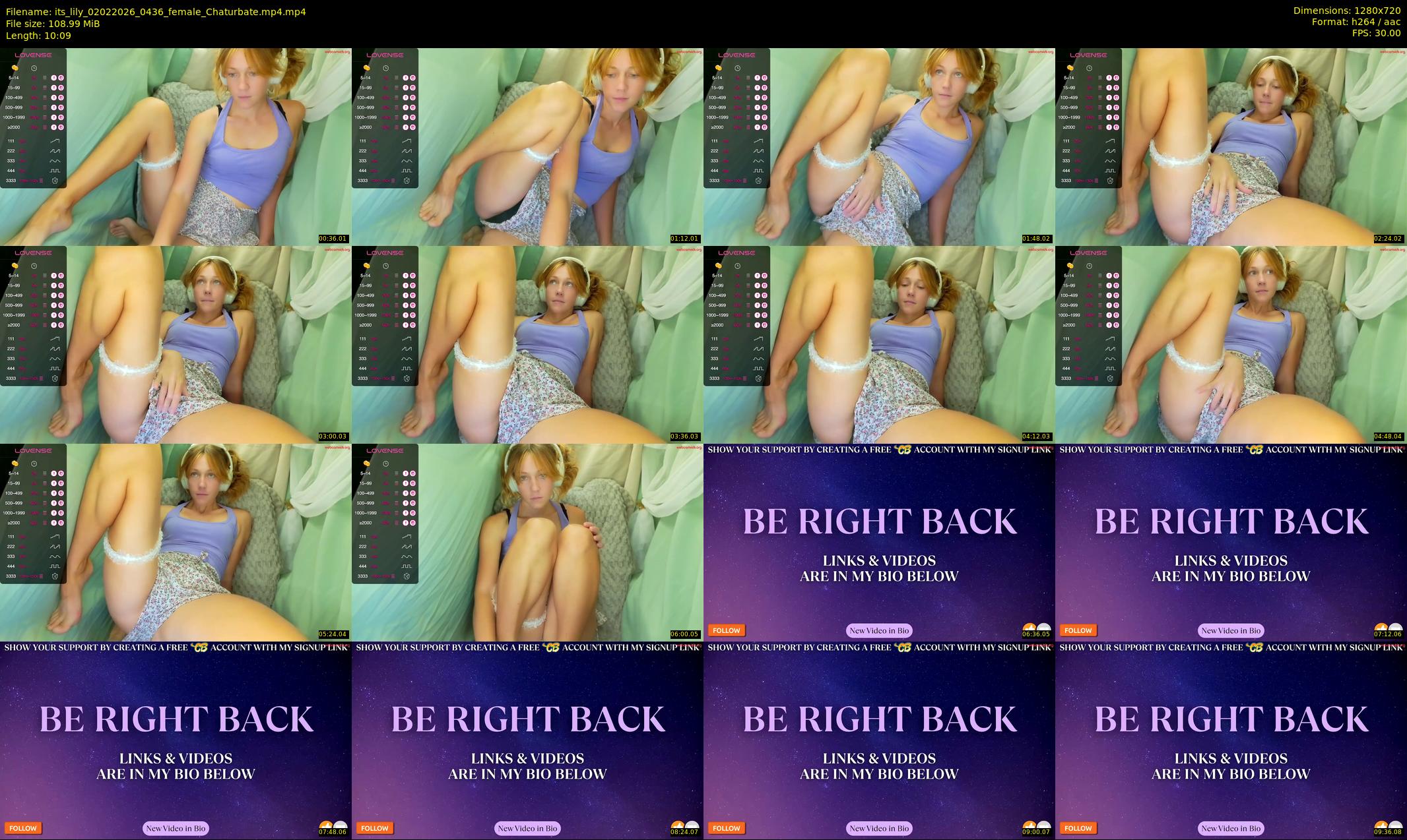 its_lily — 11 minute Chaturbate female cam show recording, 720p, Feb 2, 2026