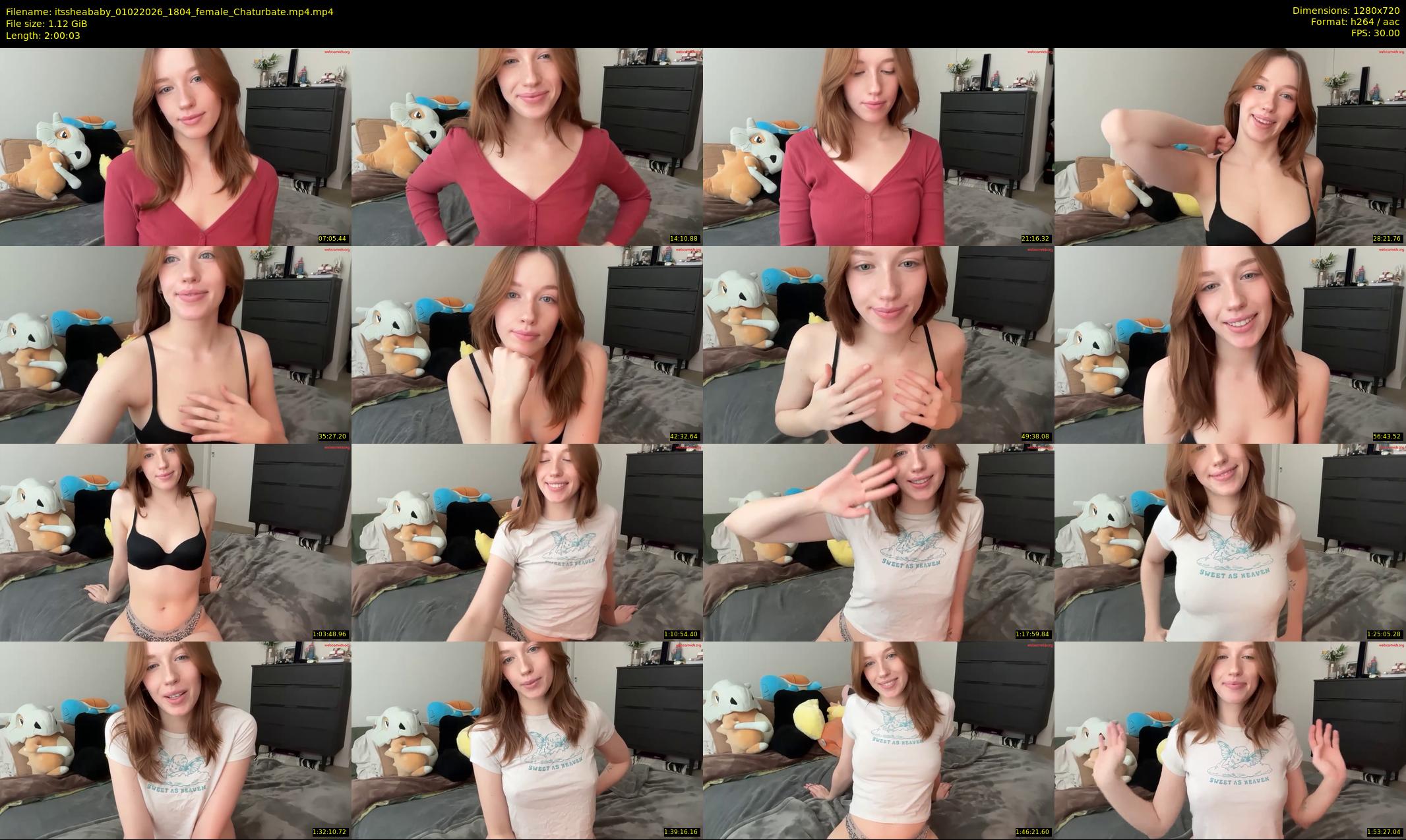 itssheababy — 121 minute Chaturbate female cam show recording, 720p, Feb 1, 2026