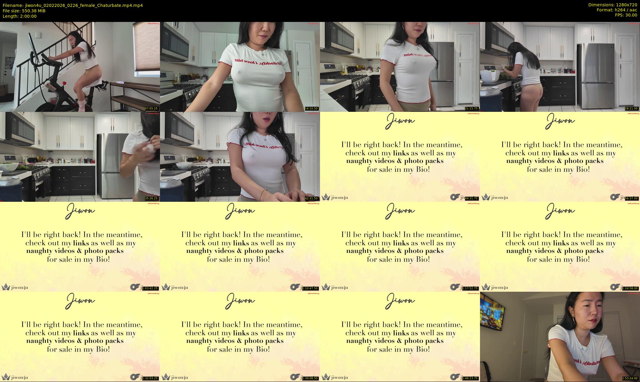 jiwon4u — 120 minute Chaturbate female cam show recording, 720p, Feb 2, 2026