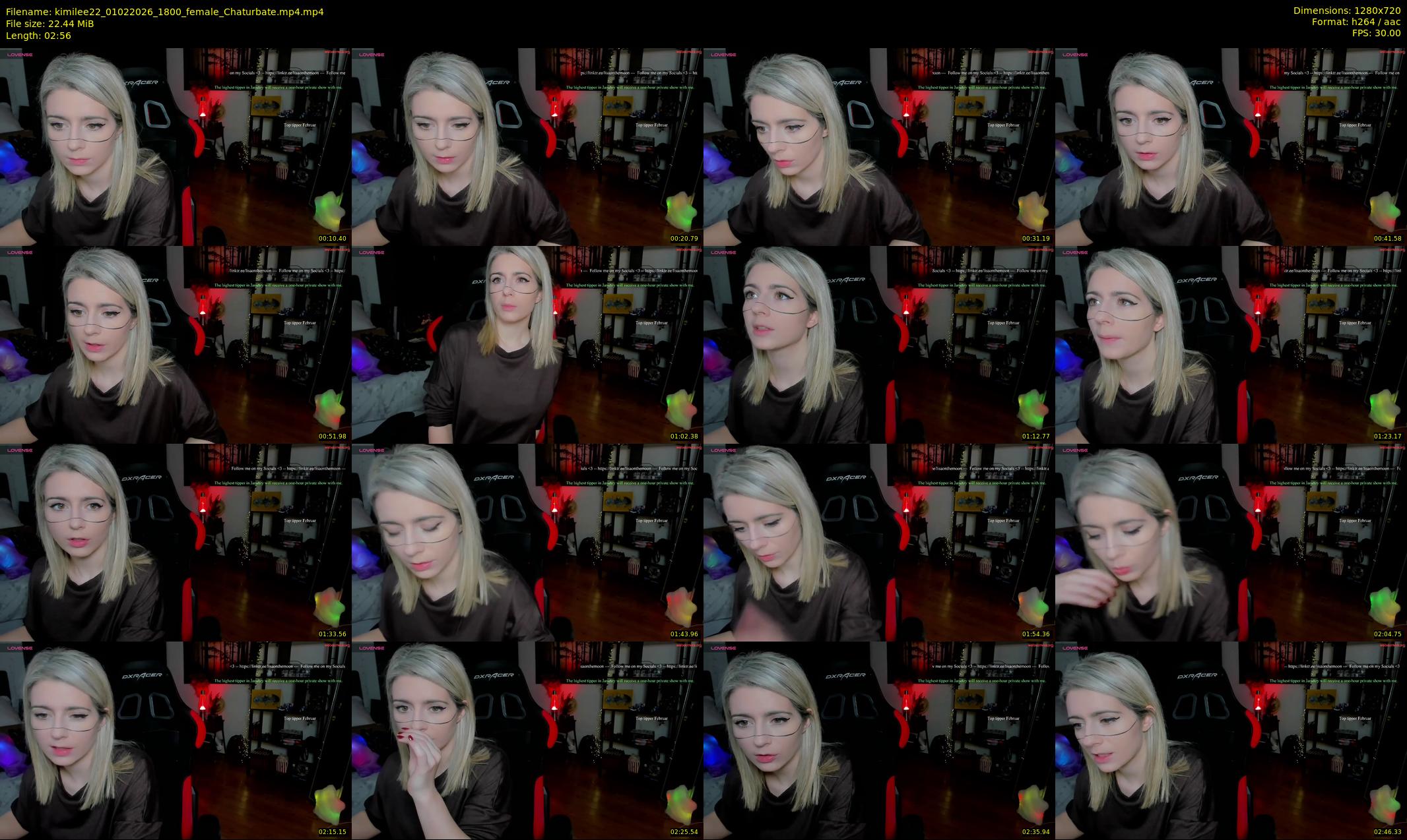 kimilee22 — 3 minute Chaturbate female cam show recording, 720p, Feb 1, 2026