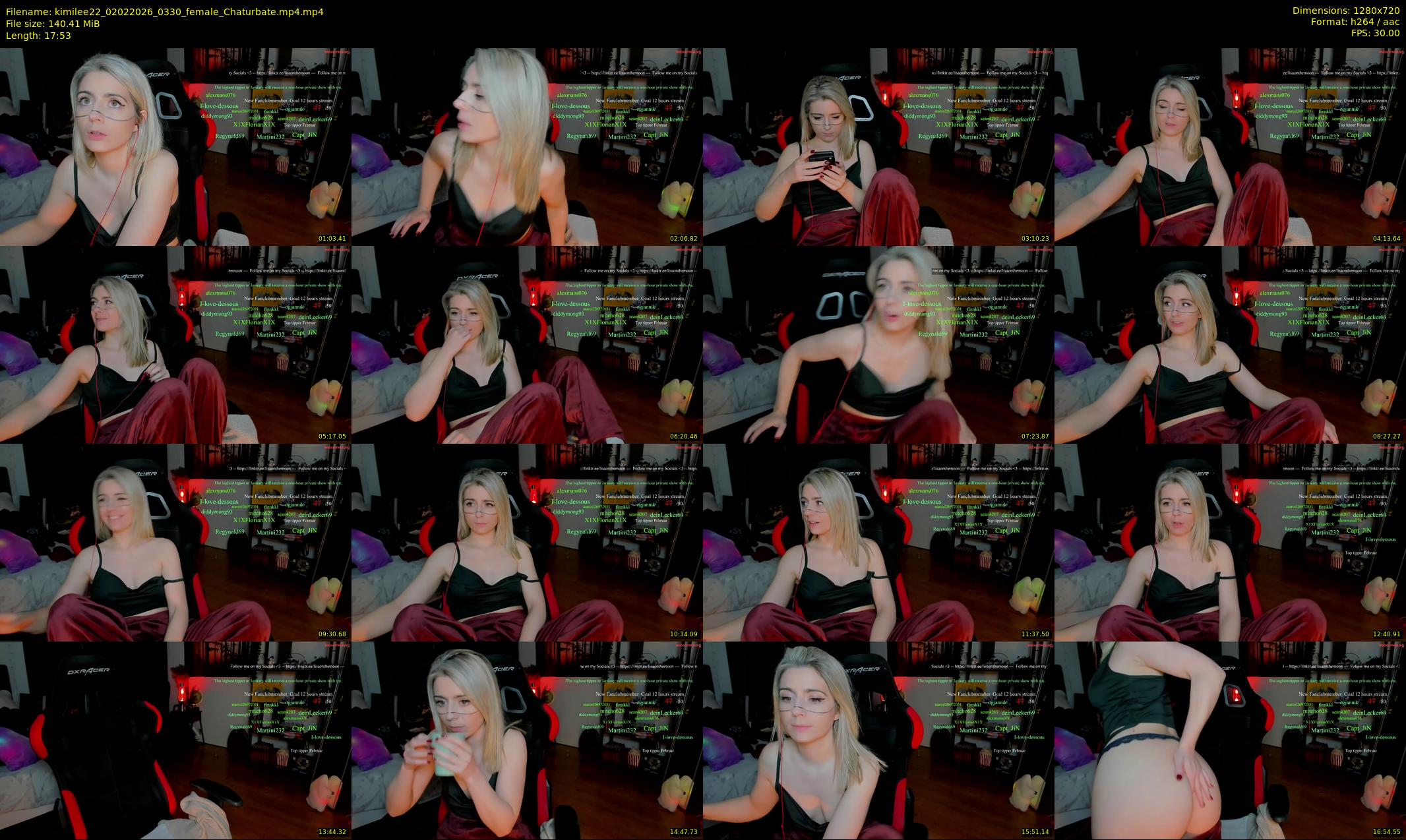 kimilee22 — 18 minute Chaturbate female cam show recording, 720p, Feb 2, 2026