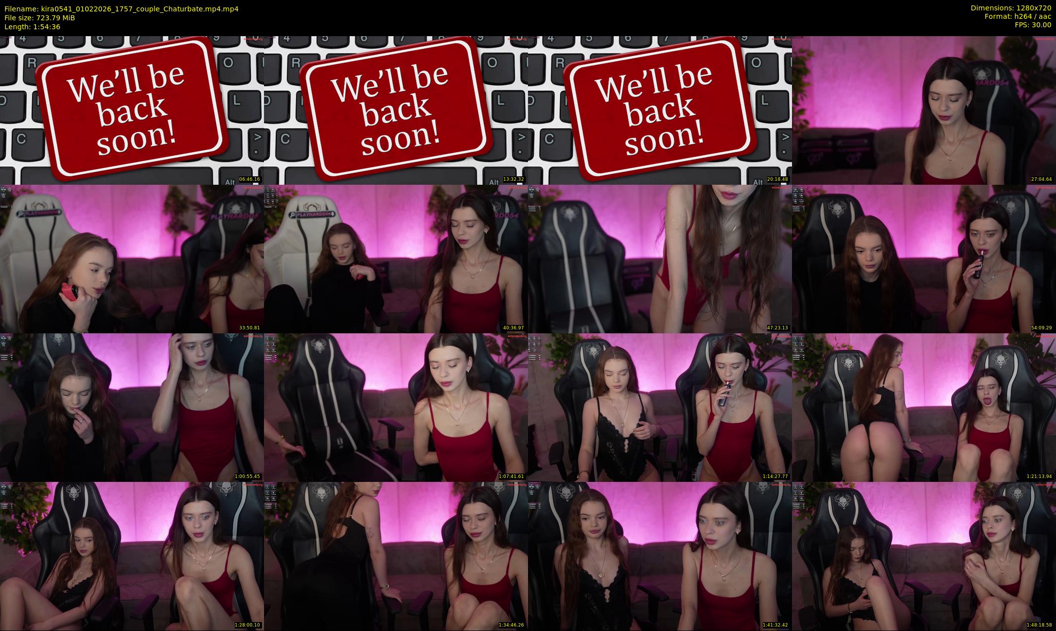 kira0541 — 115 minute Chaturbate couple cam show recording, 720p, Feb 1, 2026