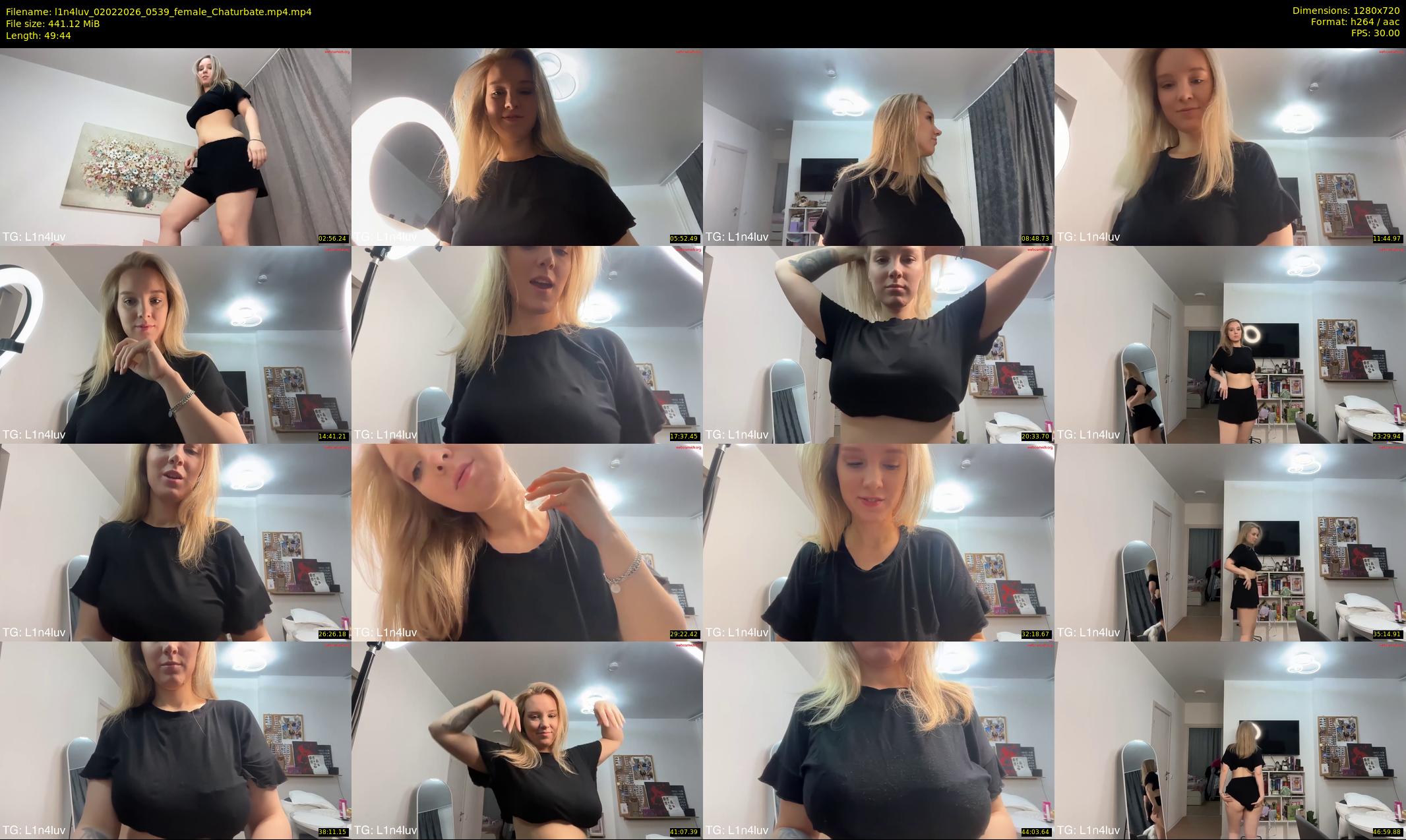 l1n4luv — 50 minute Chaturbate female cam show recording, 720p, Feb 2, 2026