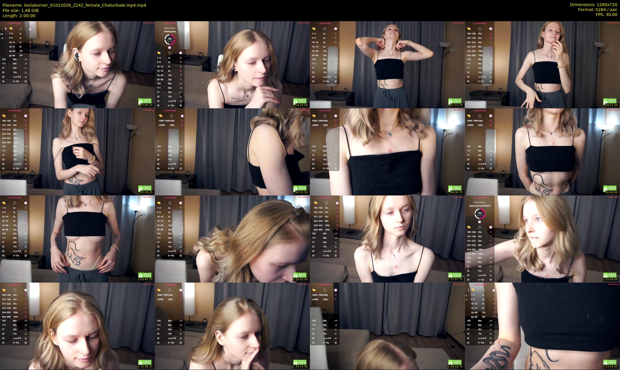 leolakorner — 120 minute Chaturbate female cam show recording, 720p, Feb 1, 2026