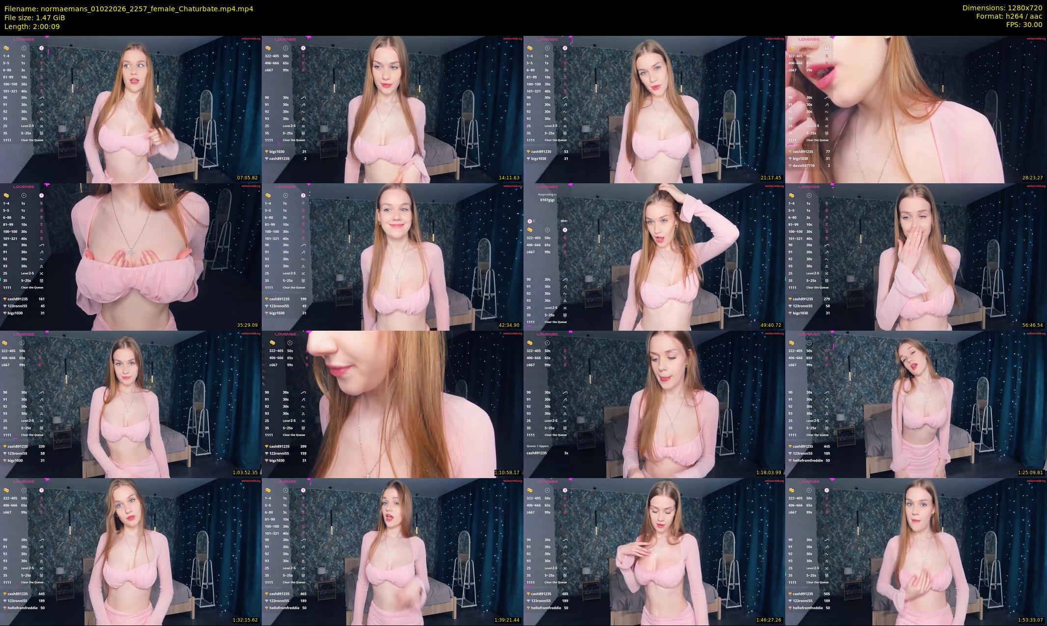 normaemans — 121 minute Chaturbate female cam show recording, 720p, Feb 1, 2026