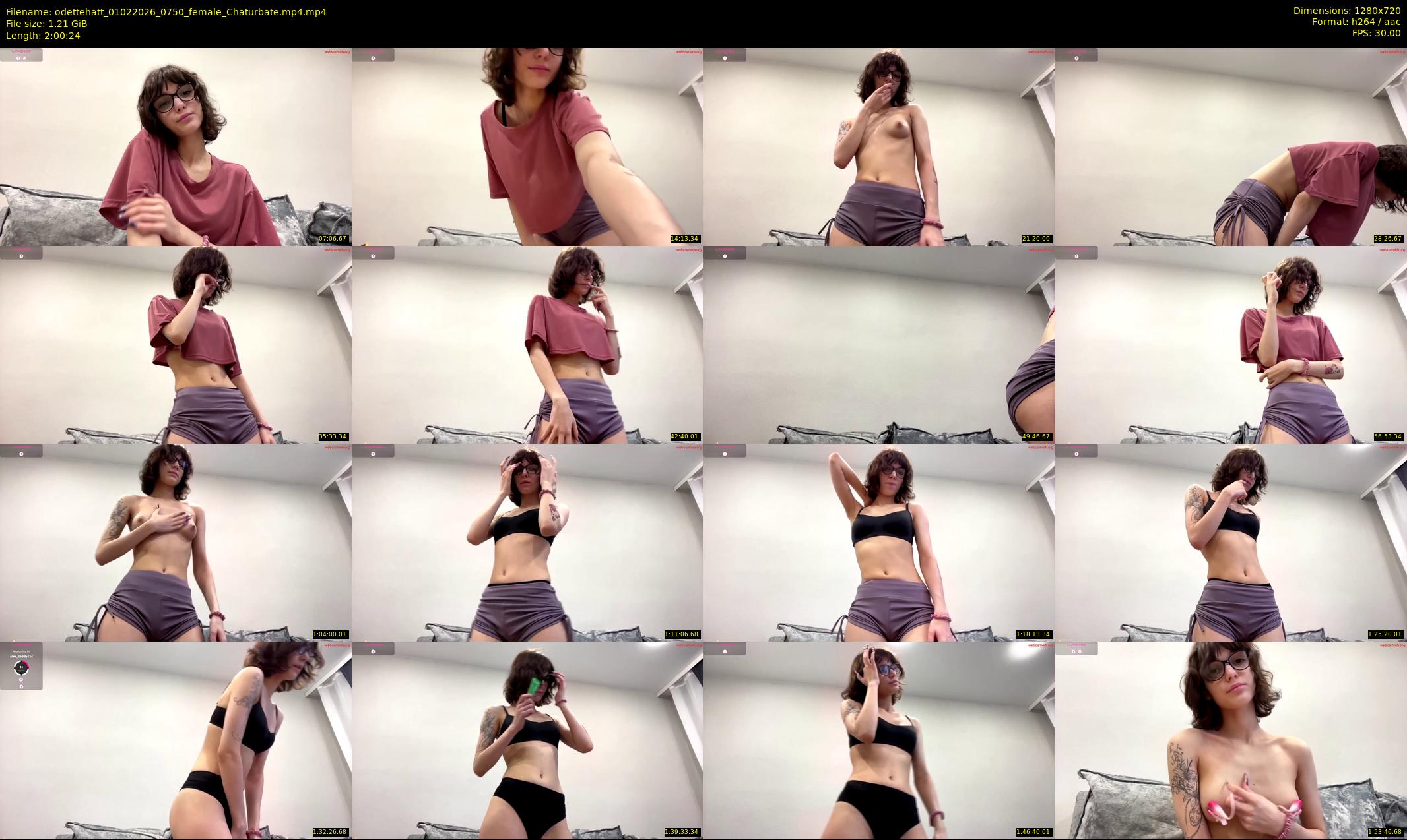 odettehatt — 121 minute Chaturbate female cam show recording, 720p, Feb 1, 2026