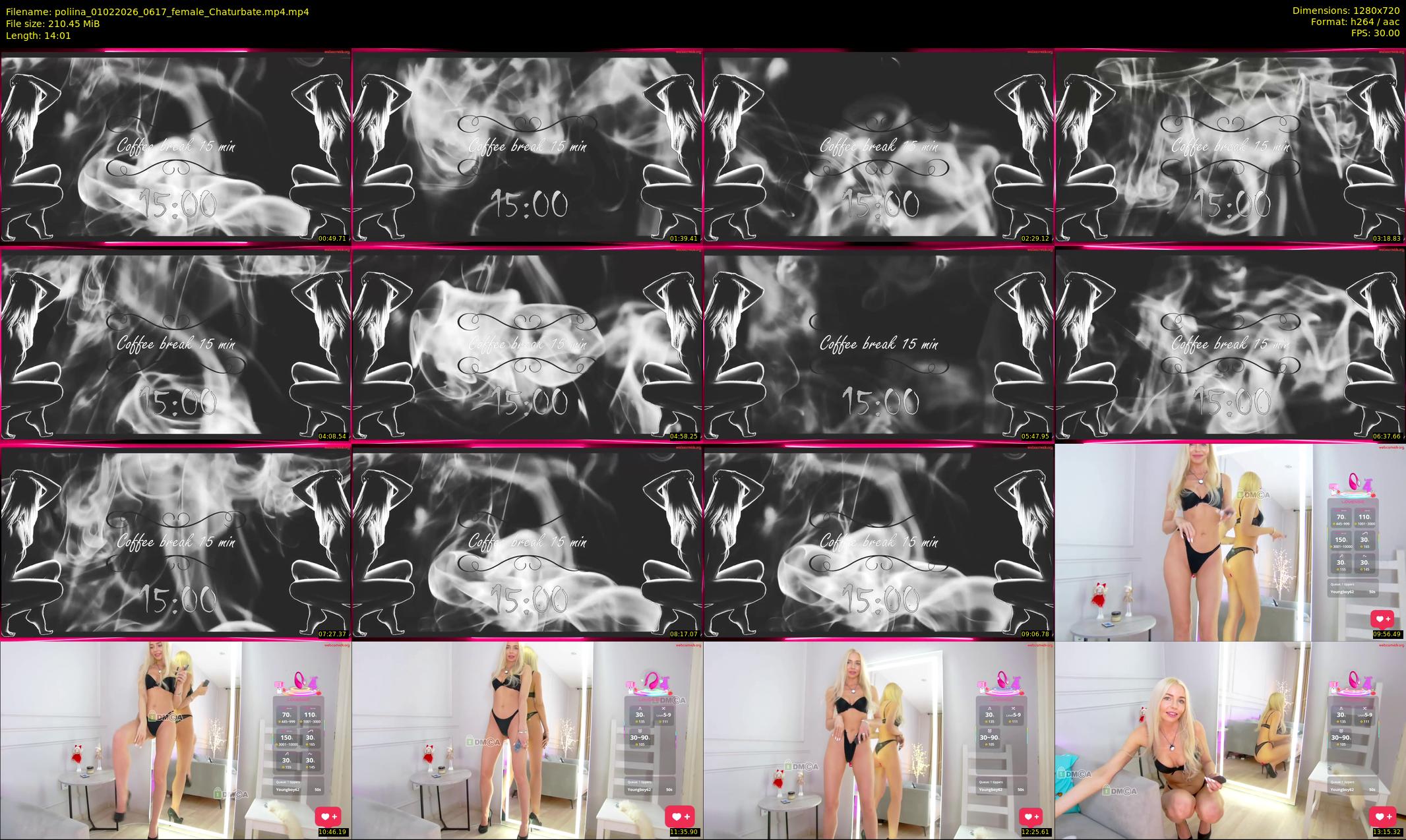 poliina — 15 minute Chaturbate female cam show recording, 720p, Feb 1, 2026