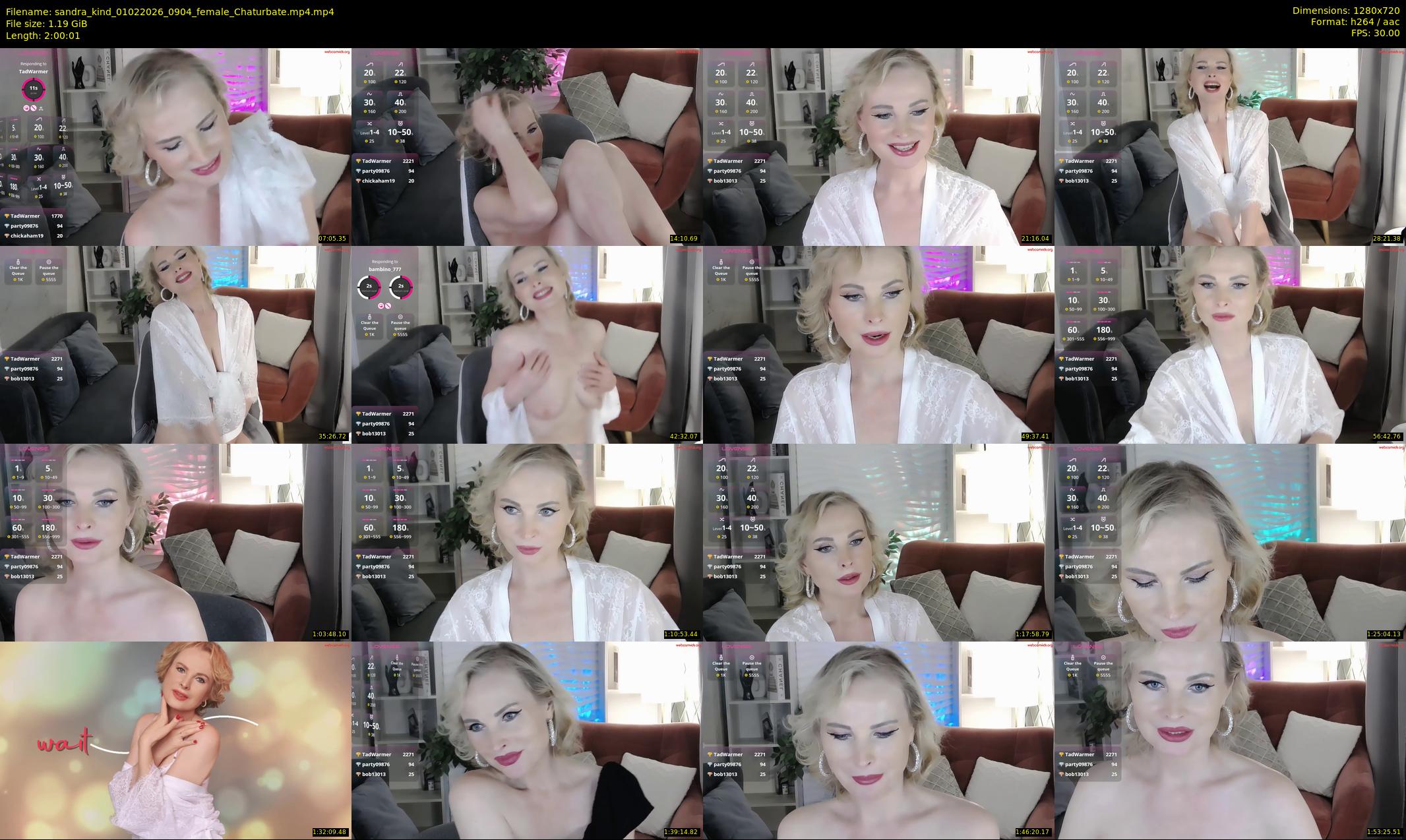 sandra_kind — 121 minute Chaturbate female cam show recording, 720p, Feb 1, 2026