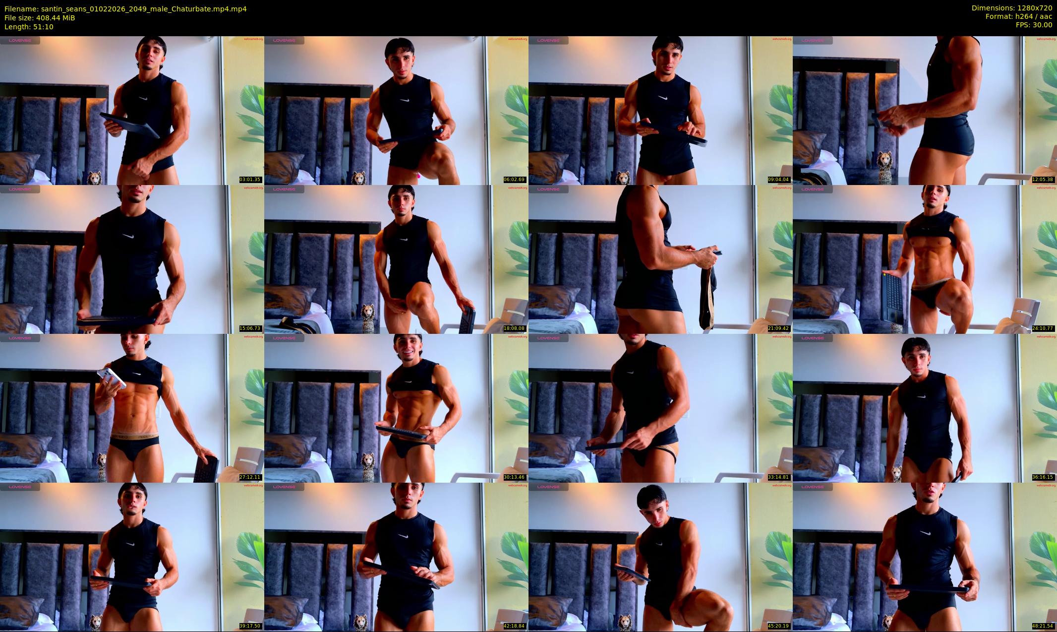 santin_seans — 52 minute Chaturbate male cam show recording, 720p, Feb 1, 2026