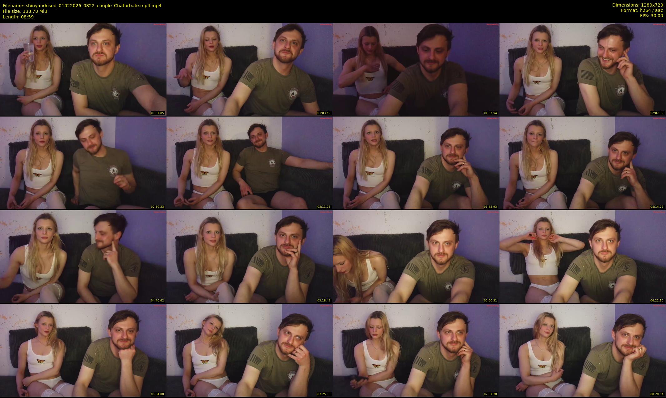 shinyandused — 9 minute Chaturbate couple cam show recording, 720p, Feb 1, 2026