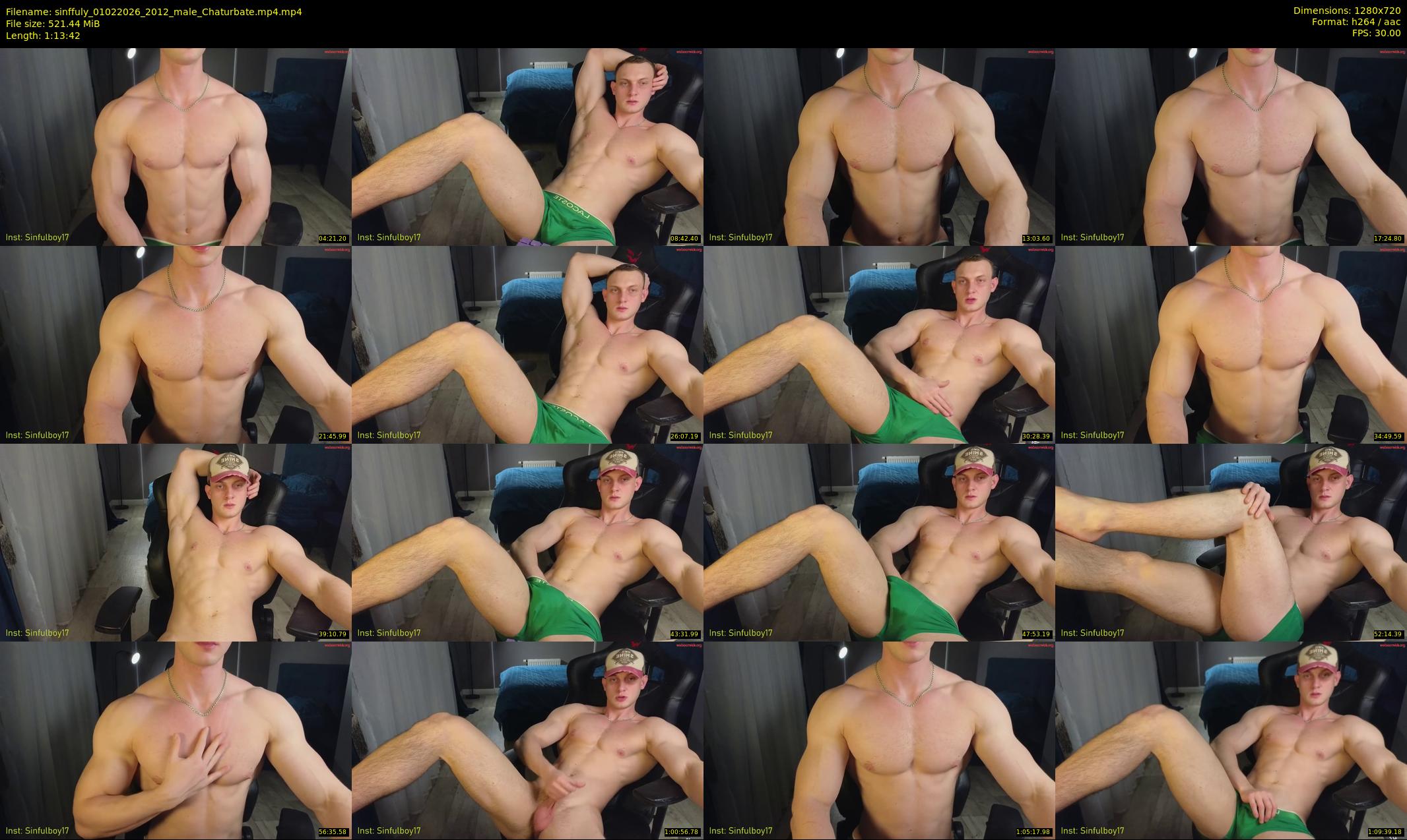 sinffuly — 74 minute Chaturbate male cam show recording, 720p, Feb 1, 2026