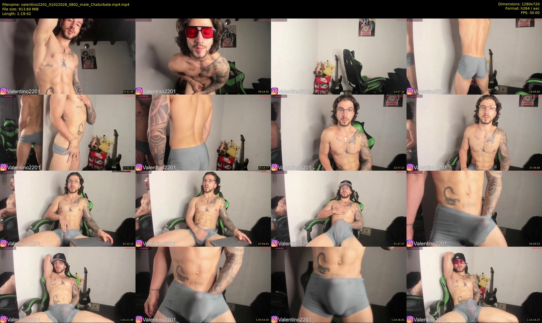 valentino2201 — 80 minute Chaturbate male cam show recording, 720p, Feb 1, 2026