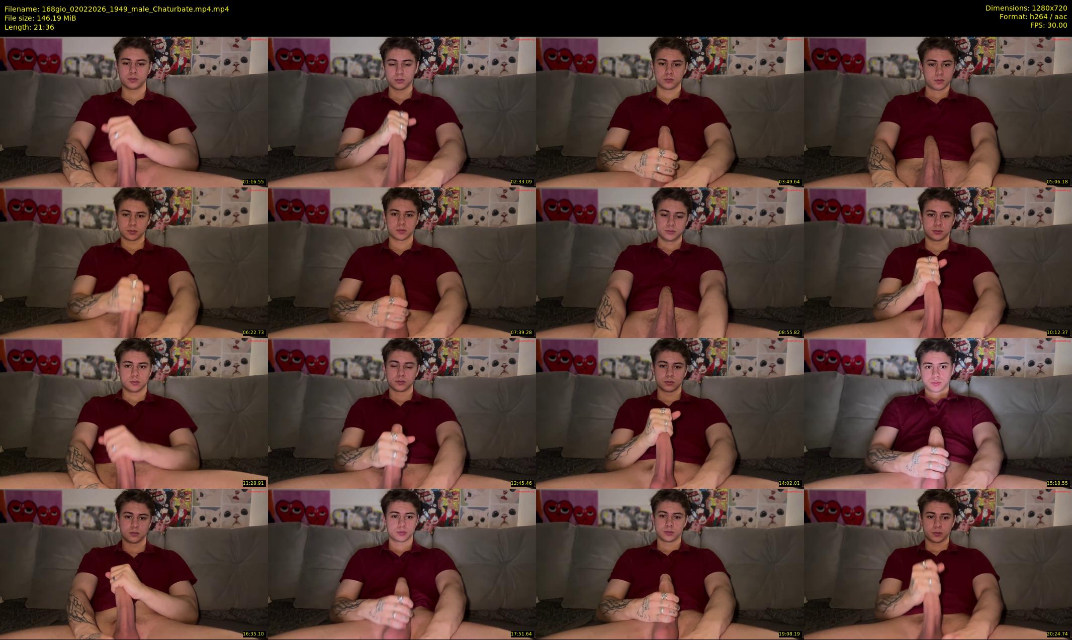 168gio — 22 minute Chaturbate male cam show recording, 720p, Feb 2, 2026